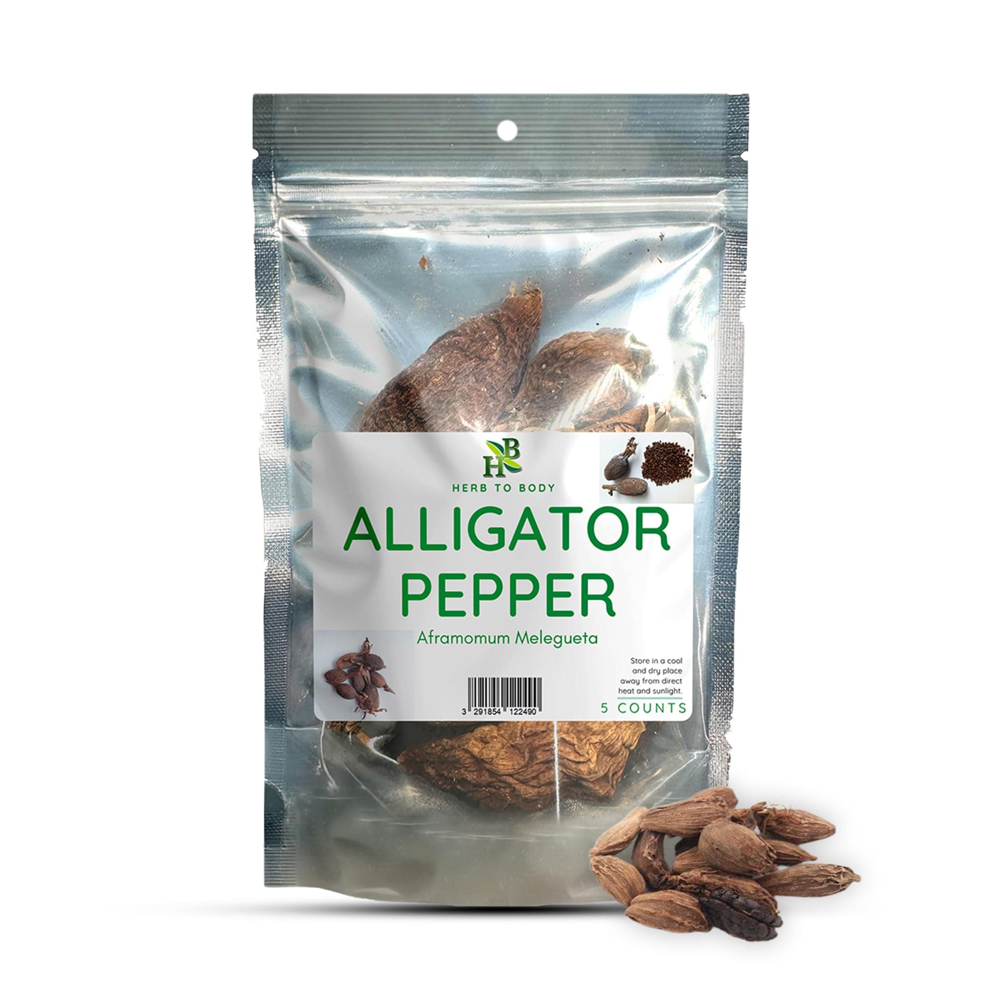 Herb To Body Alligator Pepper African – 5 Pieces, Wildcrafted Alligator Pepper from Nigeria for African Cooking and Traditional Use