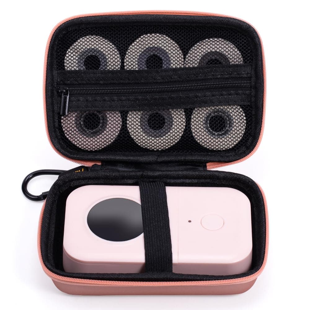 Hard Shell Bag Phomemo D30 D35 Label Marker Pink Case, Waterproof Storage Bag Compatible with NiiMbot D11/SUPVAN E10/JADENS D110/Marklife P11 Label Printer