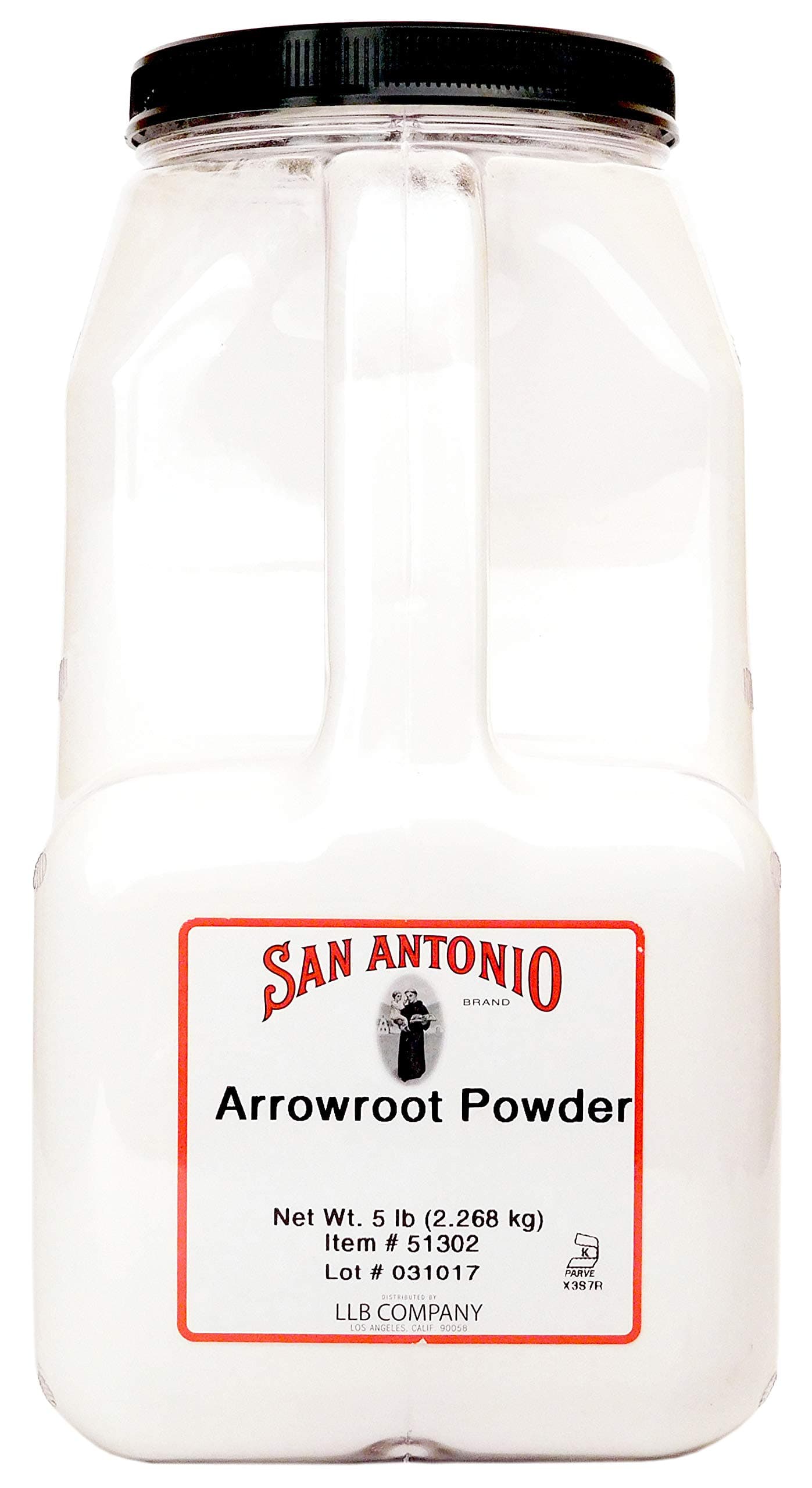 San Antonio 5 Pound Premium Ground Arrowroot Powder, Starch, Flour, (Maranta arundinacea)
