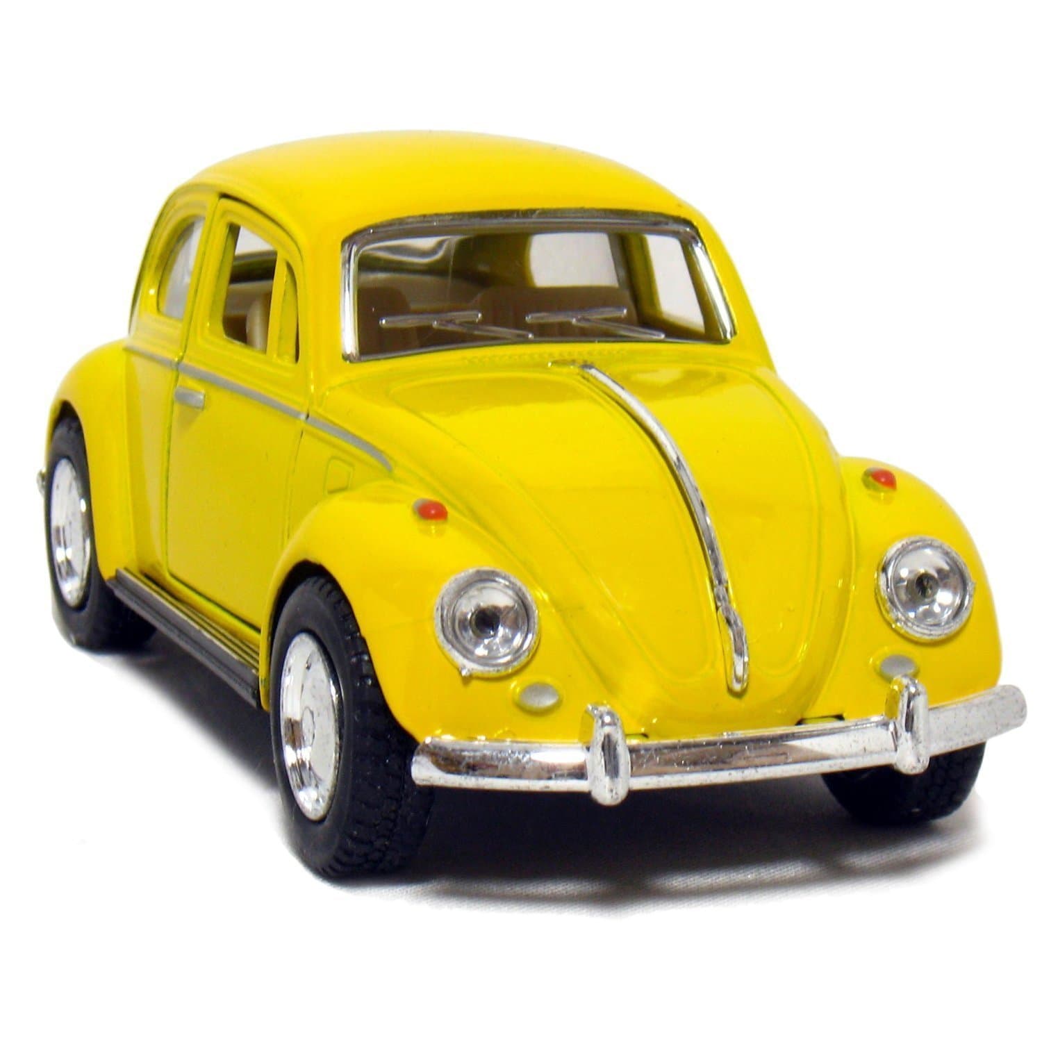 Kinsmart 1967 Classic Die Cast Volkswagen Beetle Toy with Pull Back Action - Yellow