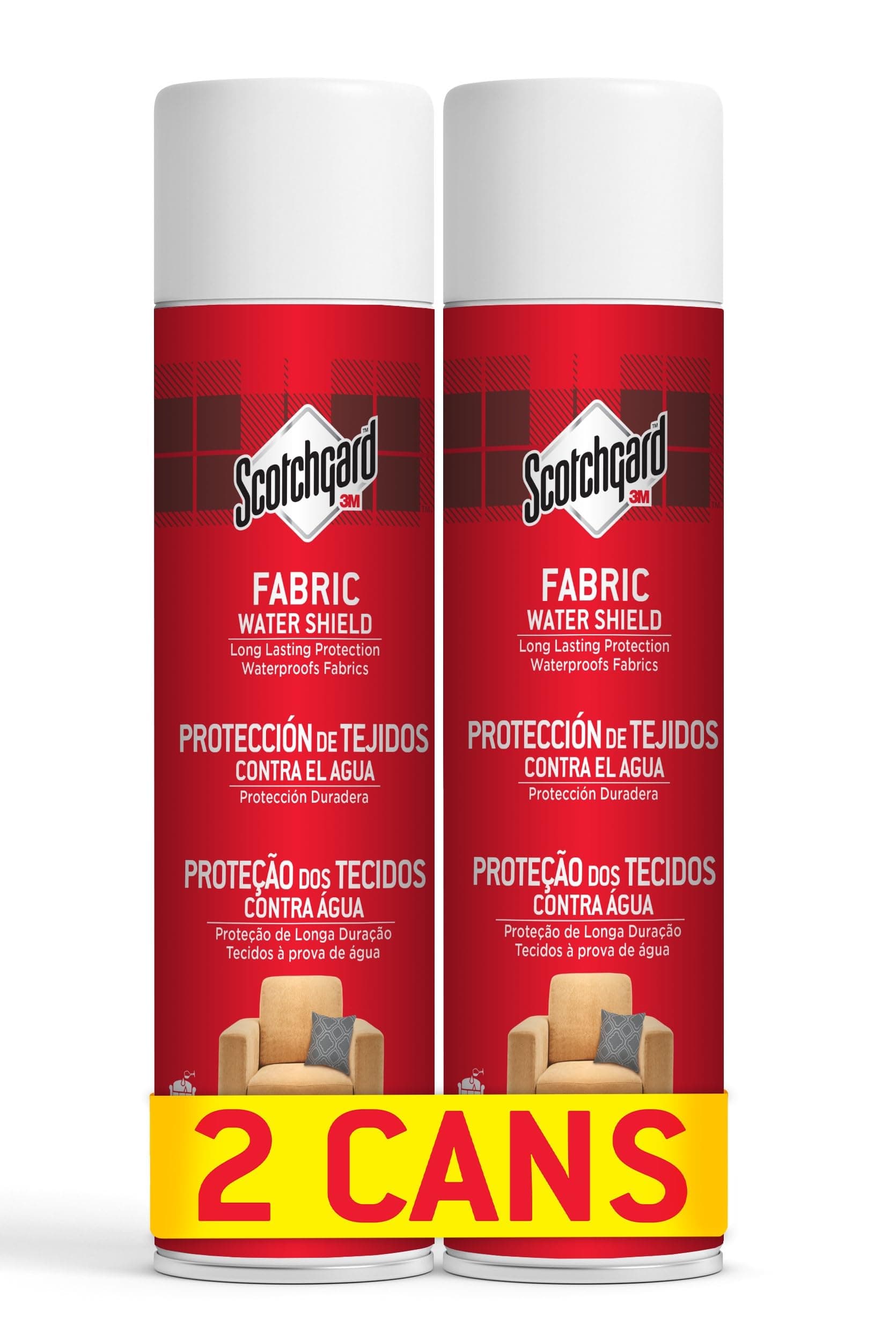 Fabric Transparent Water Shield, 2 Cans x 400ml each - Water Repellent Spray for Clothing and Household Upholstery Items, Long-Lasting