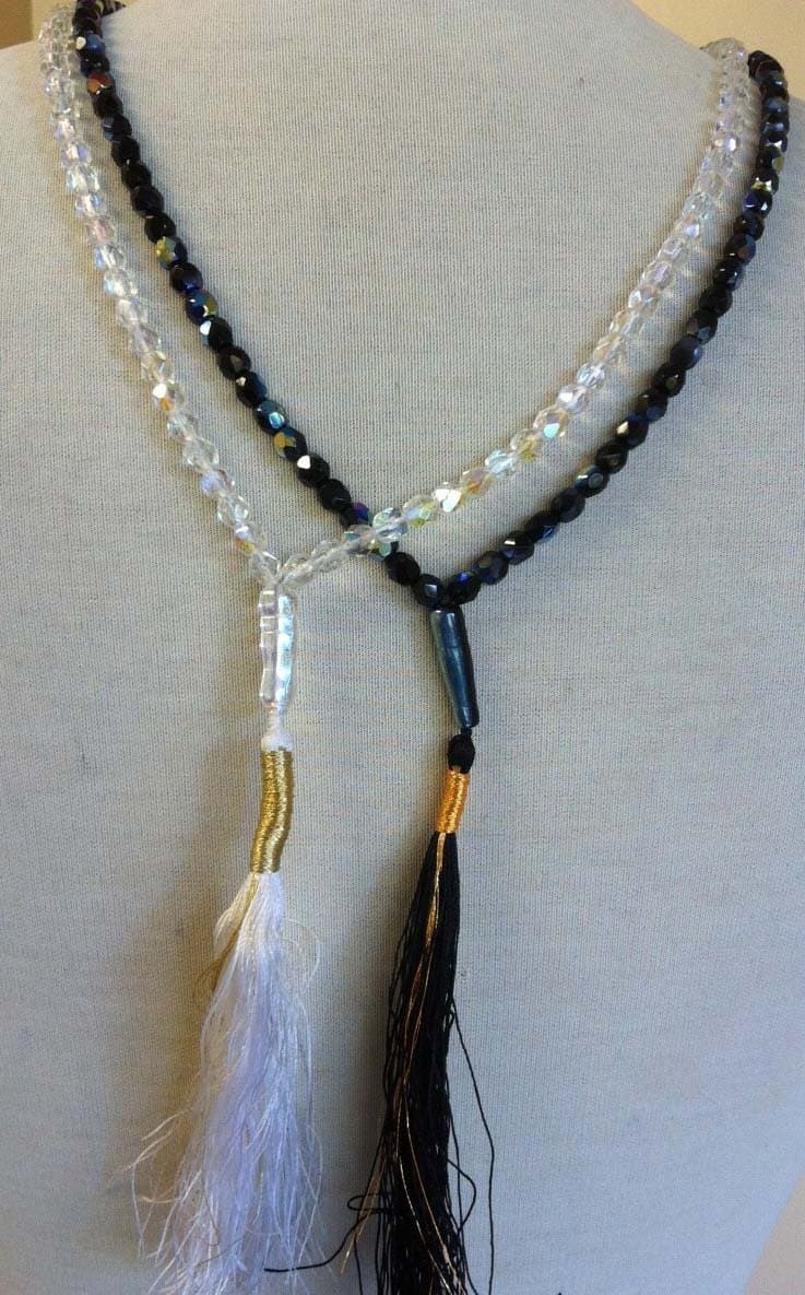 White Premium Crystal Misbaha Beads with danglers