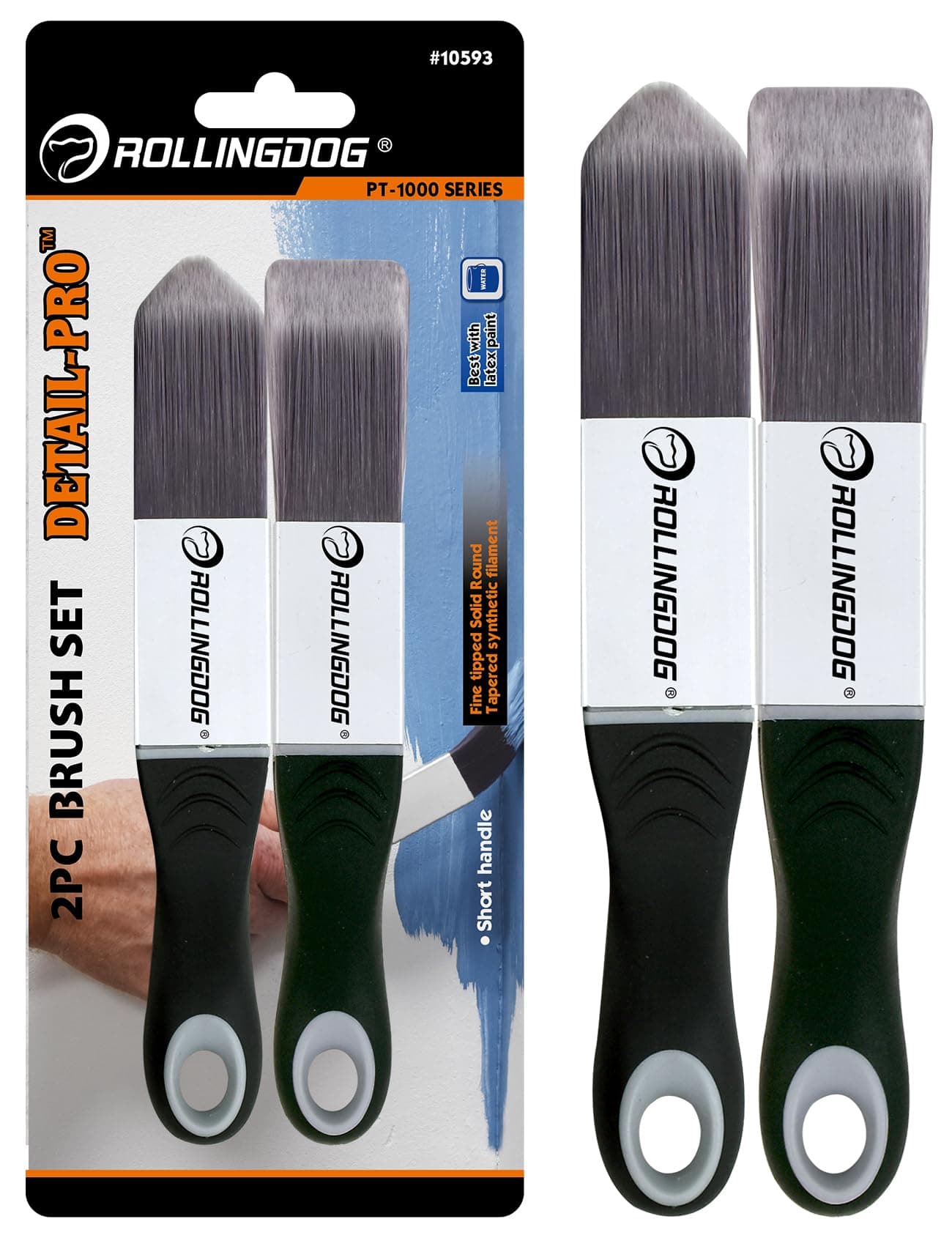 Set of 2 Skirting Brush Set Including 1 x Four Side Brush and 1 x Three Side Brush, Ideal for Cutting Edges