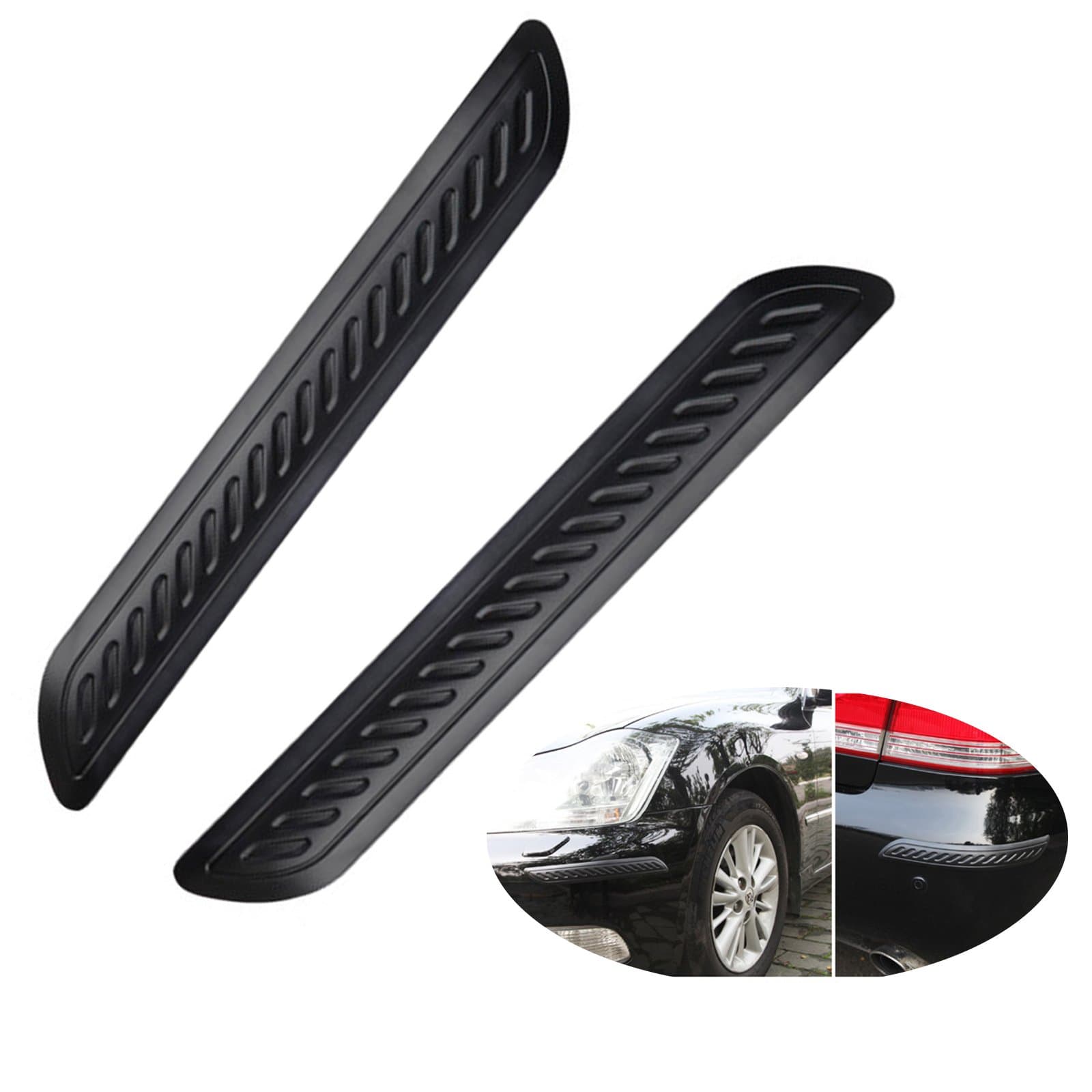 Wittyware Car Bumper Guard Strips Rubber Anti-Scratch for Car SUV Pickup Truck Car Bumper Protector, 2 Packs（Black）