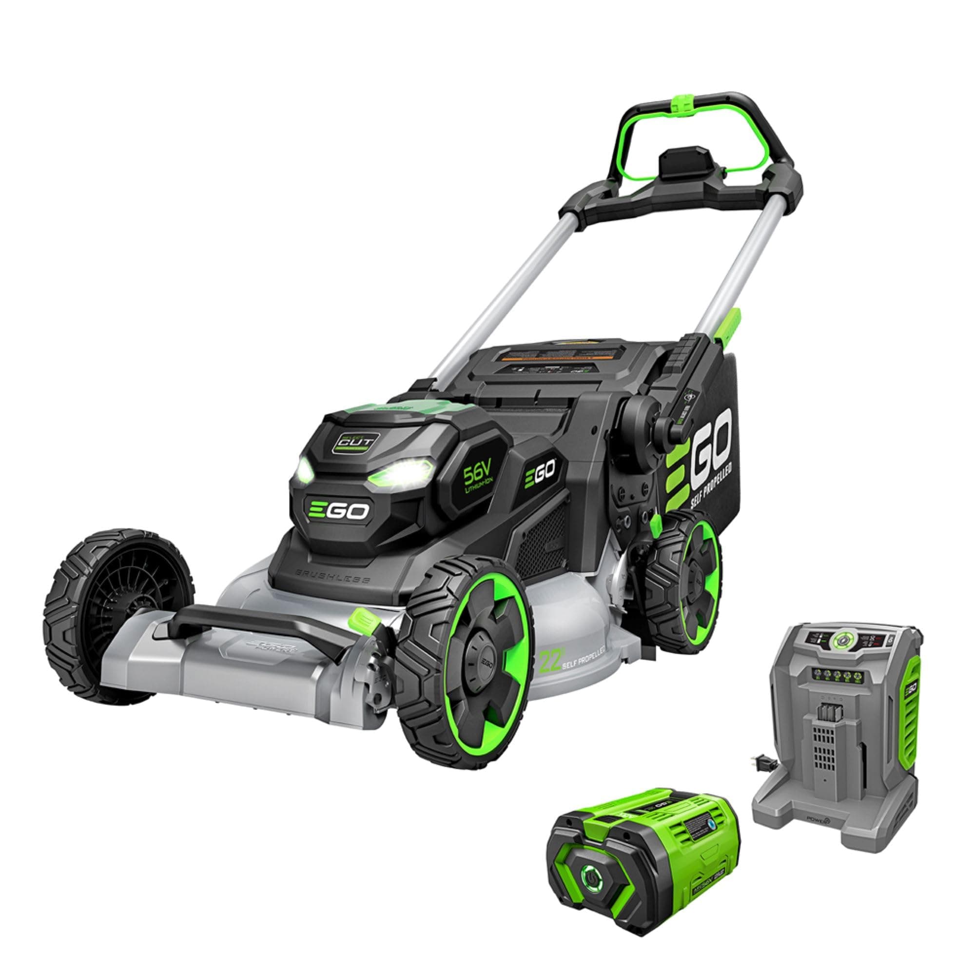 Electric Lawn Mower, Self-Propelled Cordless with 22" Aluminum Deck, Select Cut and Touch Drive, Includes 56V 10.0Ah Battery and Charger - LM2206SP