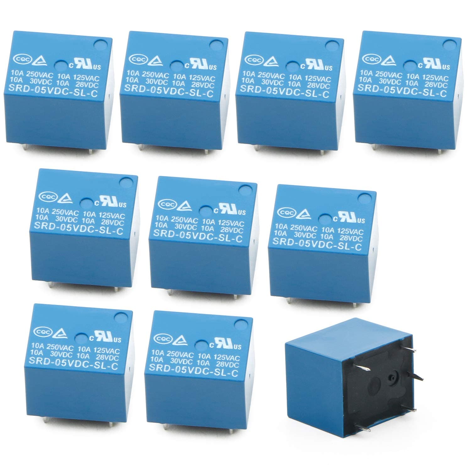 10pcs 5VDC Household Appliance PCB Relay SRD-05VDC-SL-C Power Relay 5Pins for Arduino