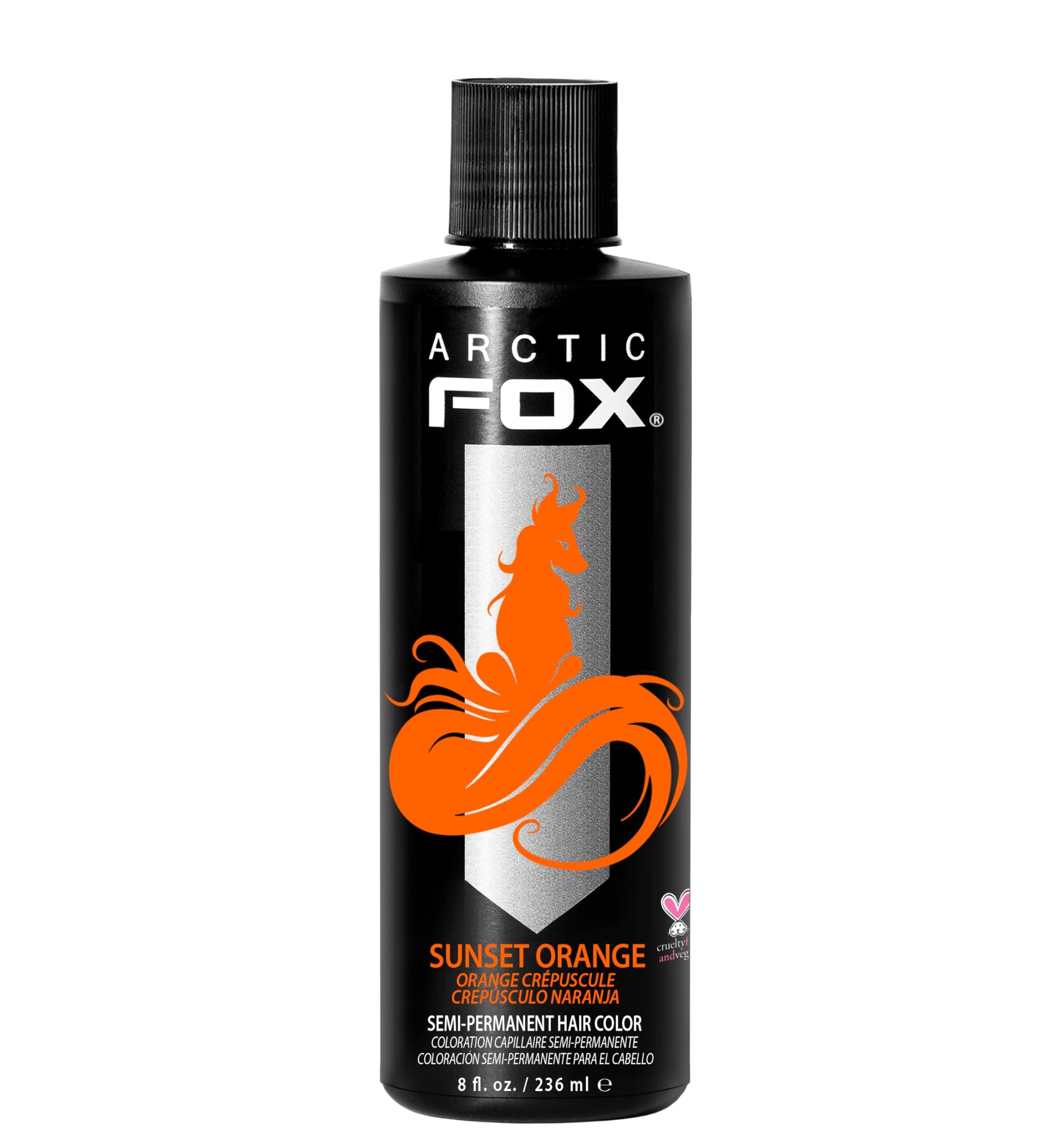 ARCTIC FOX Vegan and Cruelty-Free Semi-Permanent Hair Color Dye (8 Fl Oz, SUNSET ORANGE)