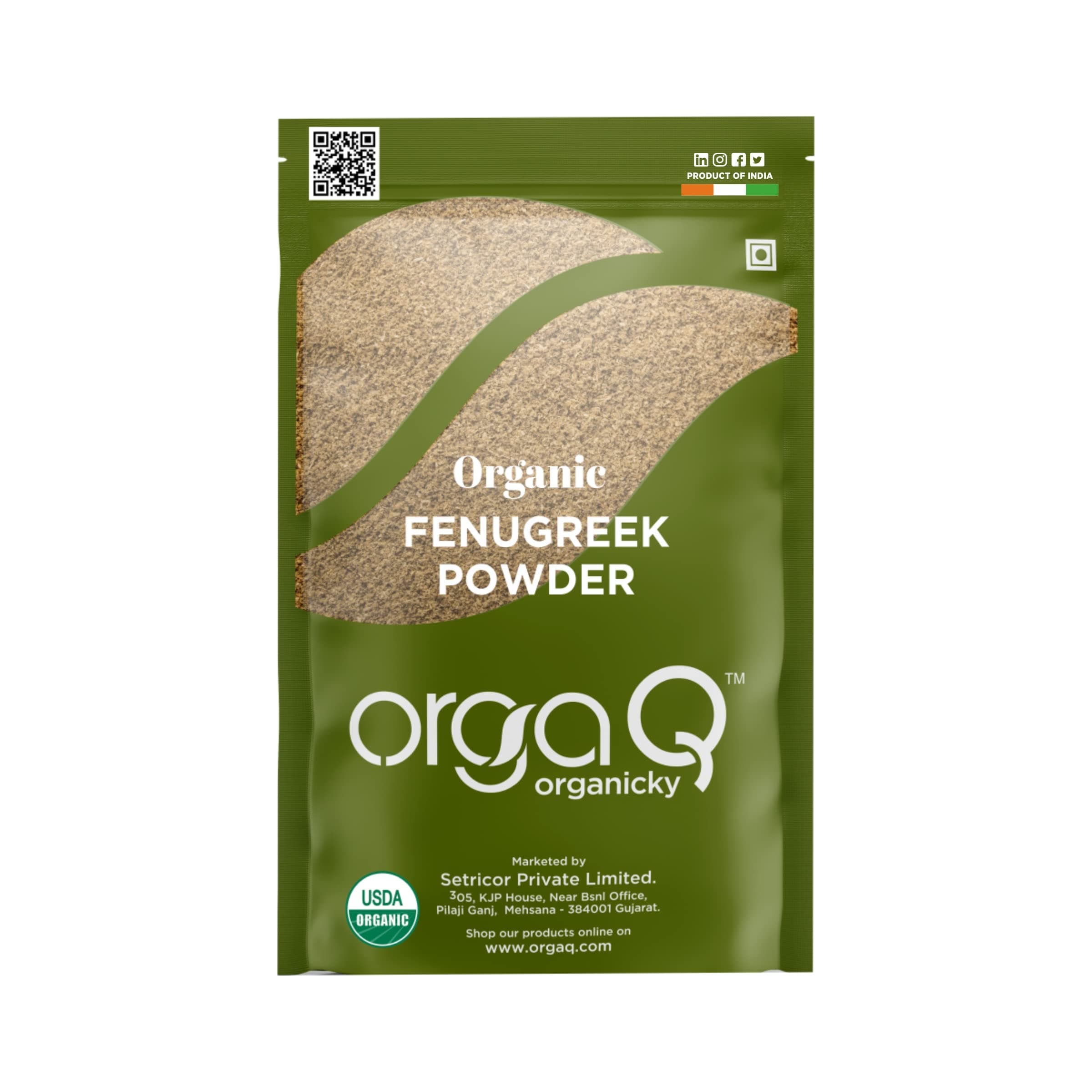 OrgaQ Organicky Fenugreek/Methi Powder for Blood Sugar Controller and Nutritive, Ayurvedic Herbal Supplement for Increase Haemoglobin - 500g (Pack Of 2x250)