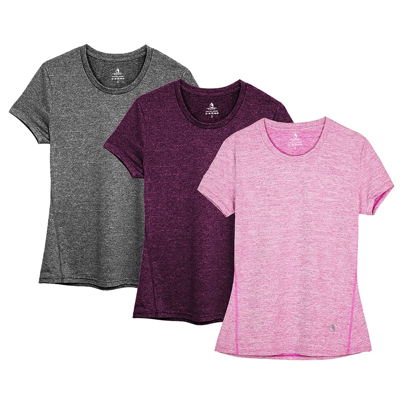 Women's Workout Running T-Shirt Activewear Yoga Gym Short Sleeve Tops Sports Shirts, 3-Pack