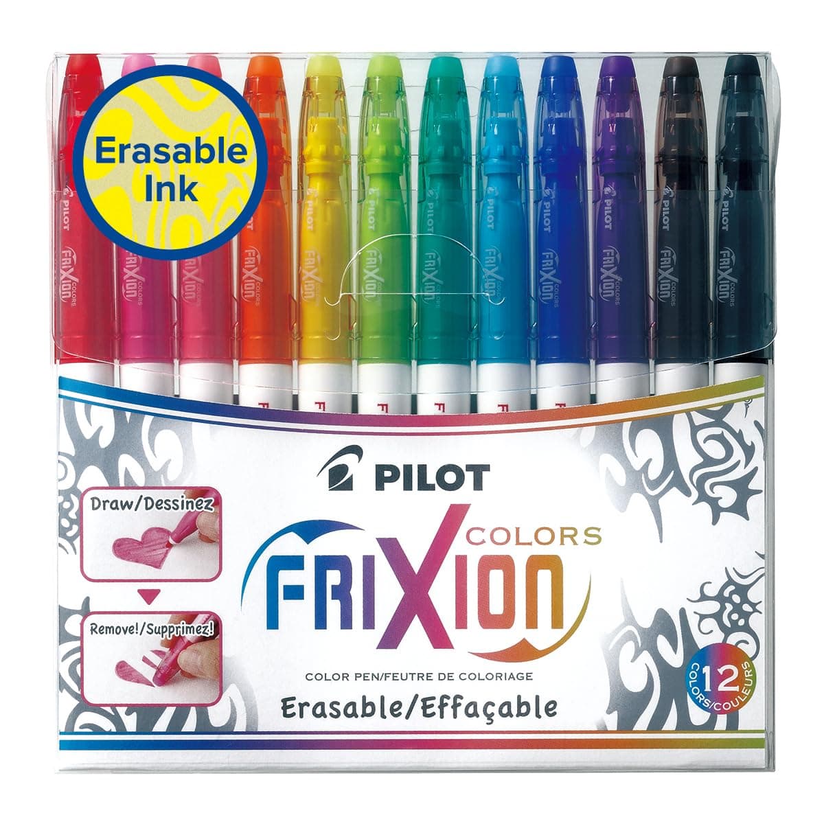Frixion Colors Erasable Fibre Tip Colouring Pen - Assorted, Pack of 12…