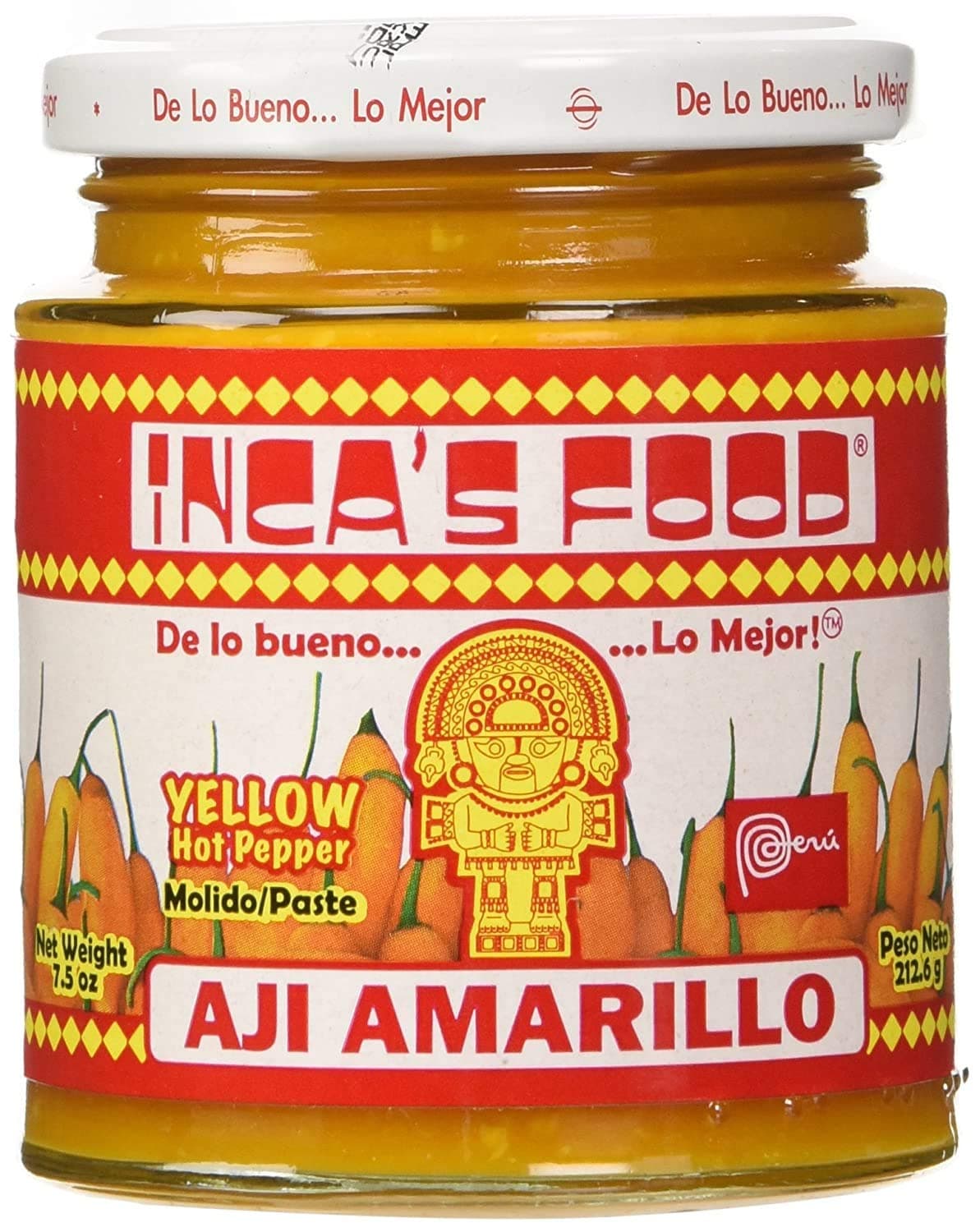 Inca's Food Aji Amarillo Paste - Hot Yellow Pepper Paste, 7.5 Oz Jar - Product of Peru (Pack of 2)