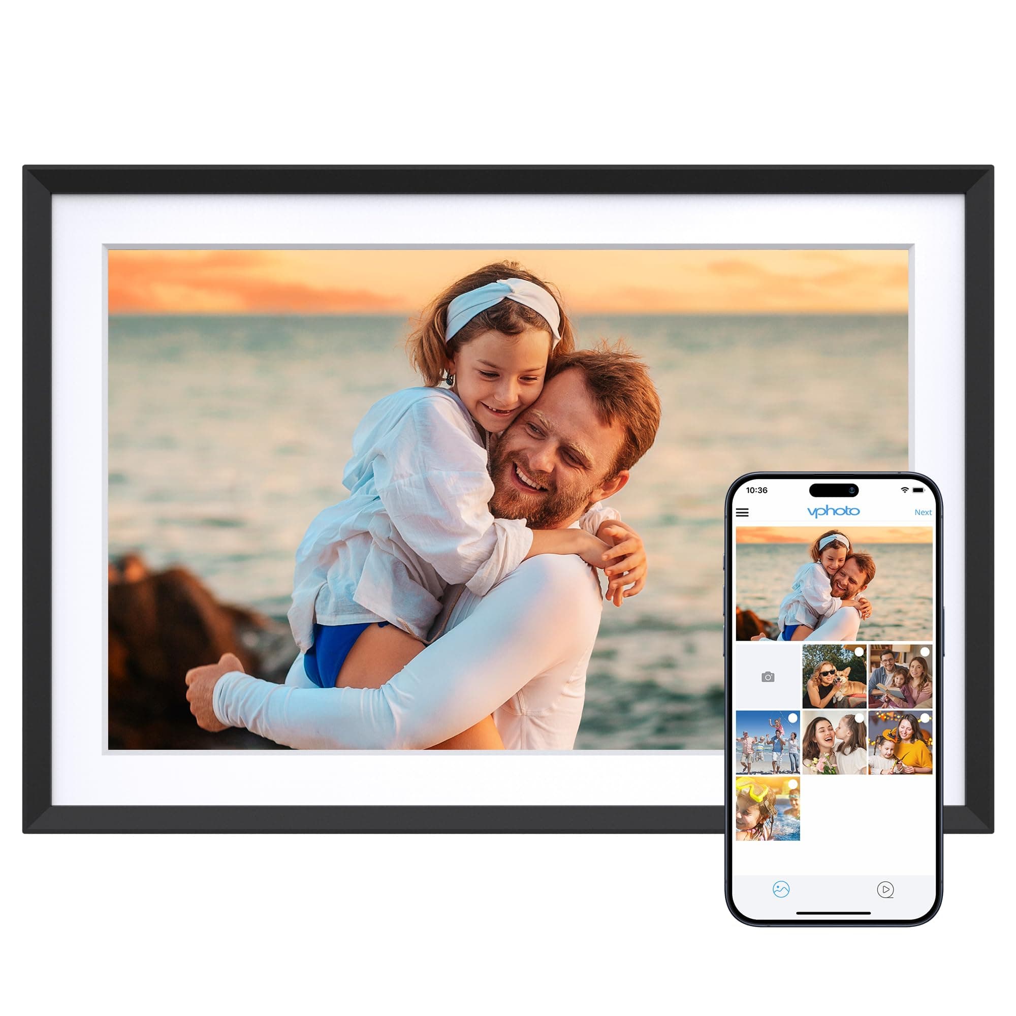 10.1'' WIFI Digital Picture Frame - 1280*800 HD IPS Touch Screen Digital Photo Frame Display, Auto-Rotate, Share Photos/Videos Instantly via Free App Best Gifts for Birthday, Wedding, Mom