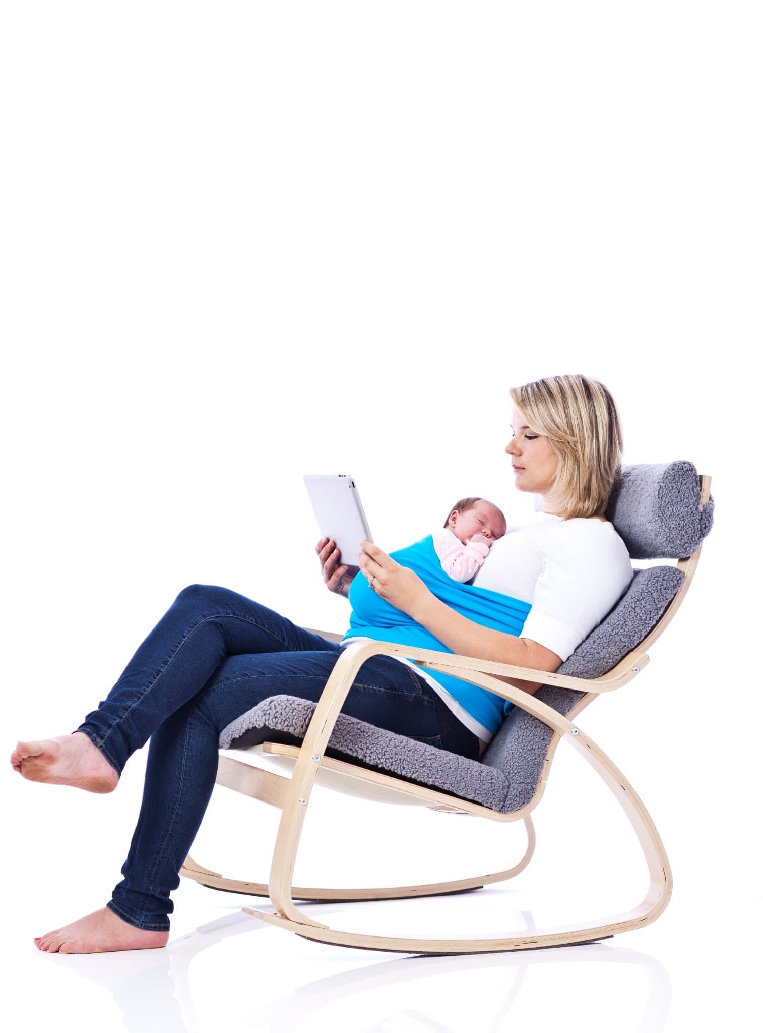 SleepBelt Hands Free Skin-to-Skin Infant Support System (Aqua, Long 41"-54")