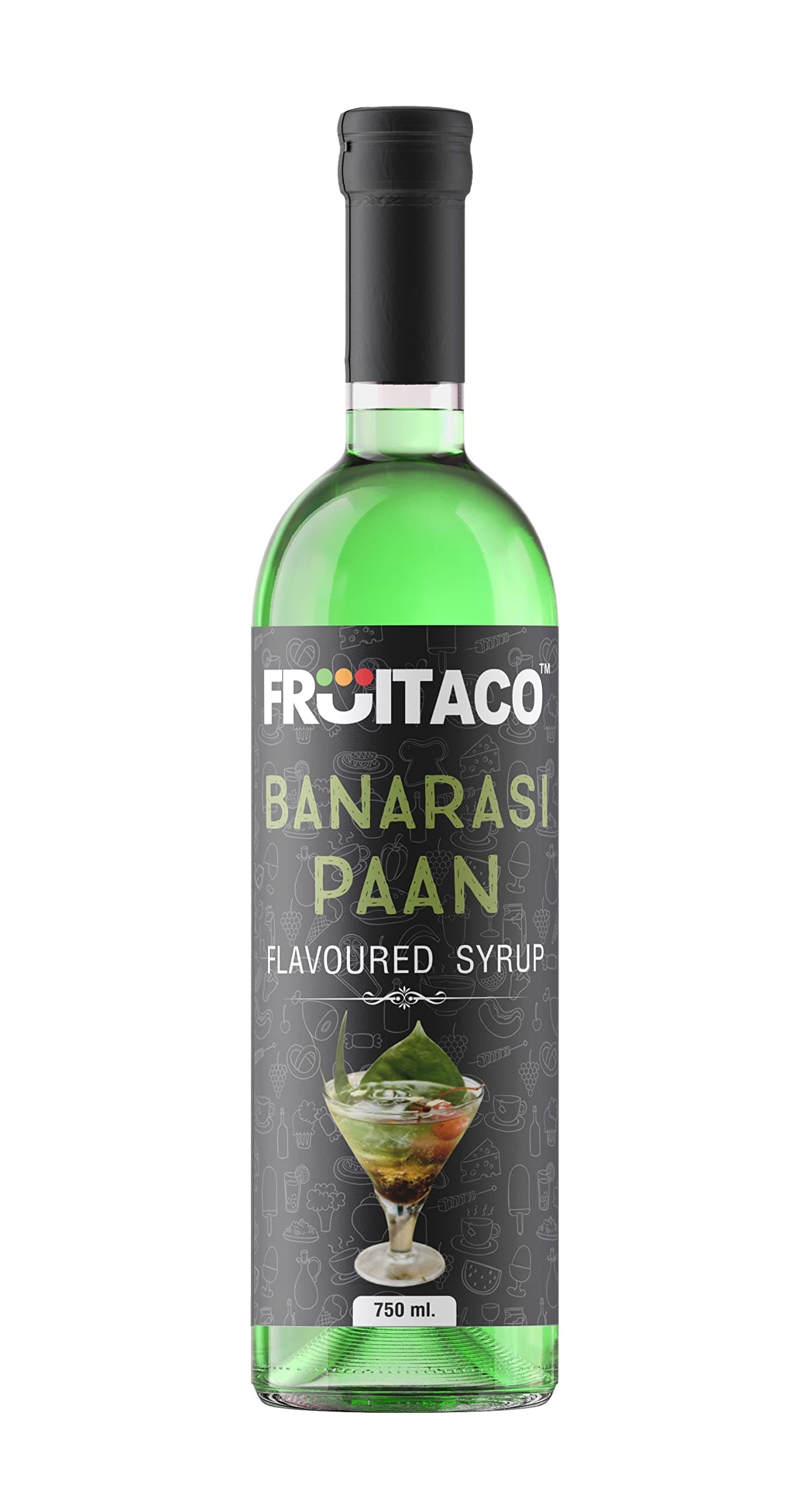 Fruitaco Banarasi Paan Syrup: Perfect Mixer For Enhancing Mocktails & Cocktails, Drinks, And Mojitos At Parties, Conveniently Packaged In A 750Ml Bottle For All Your Mixing Needs
