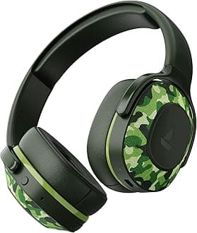 Rockerz 425, ENx Tech, ASAP Charge, 25H Battery, Dual Pair, Stream Ad Free Music via App Support, Bluetooth Headphones, Wireless Over Ear Headphone with Mic (Army Green)