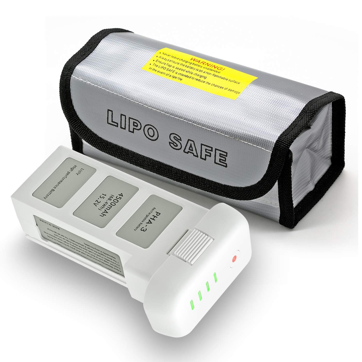 ExpertPower New Phantom 3 Replacement Battery with Safety Bag for Battery Storage, One Pack of Intelligent Flight Battery and One Fireproof Safety Bag