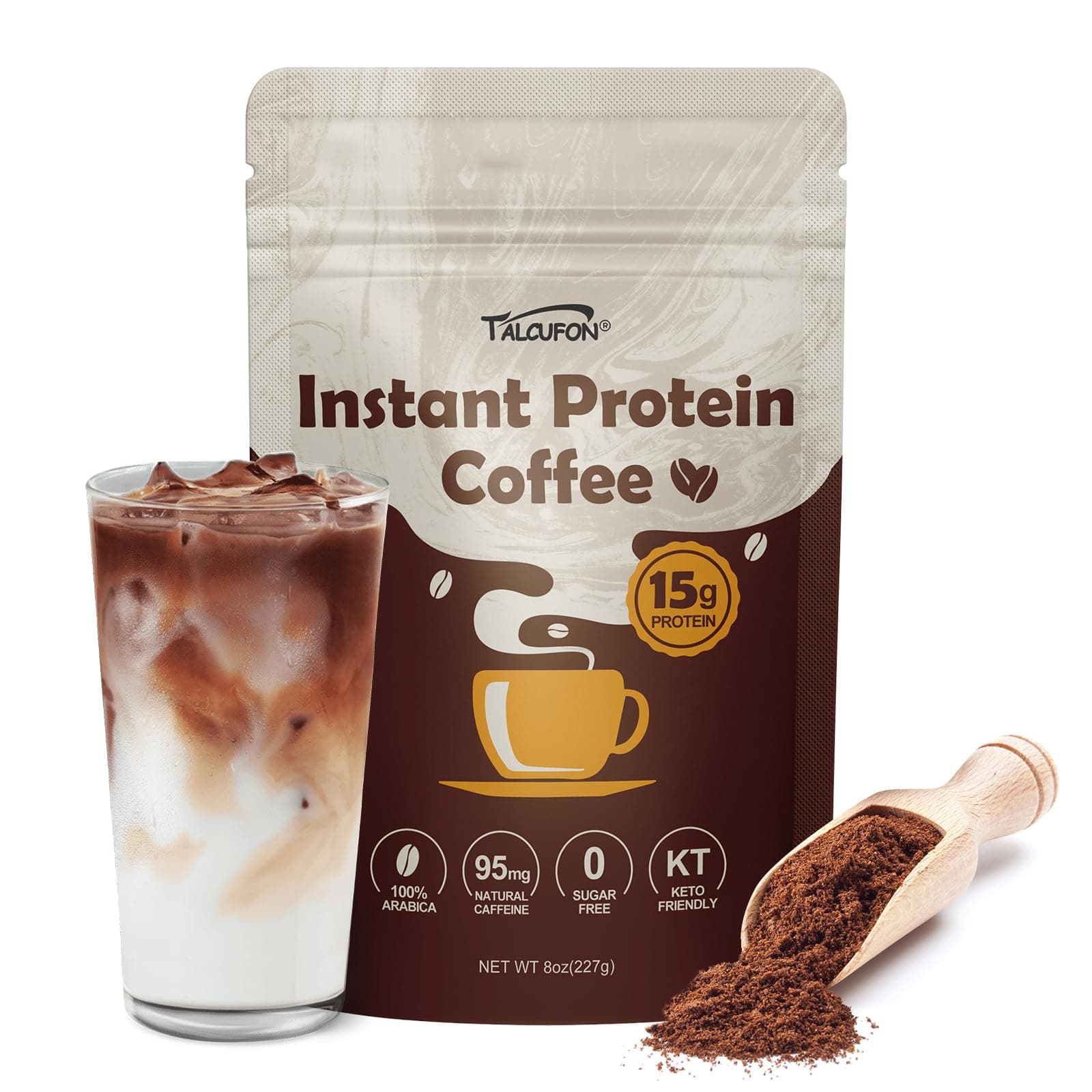 Premium Protein Coffee, Just Whey Protein & 100% Arabica Coffee, Zero Artificial Flavors & Sweeteners Great for Iced Coffee or Shake 8 Oz