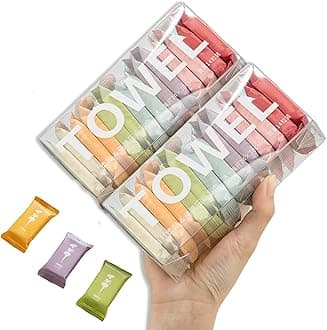 Disposable Compressed Towels, Portable Compressed Towel Tablets, 28Pcs Travel Wash Cloth, Thicker Super Absorbent Wash Cloths for Travel, Face Towel Ideal for Outdoor Camping Hiking (28Pcs)