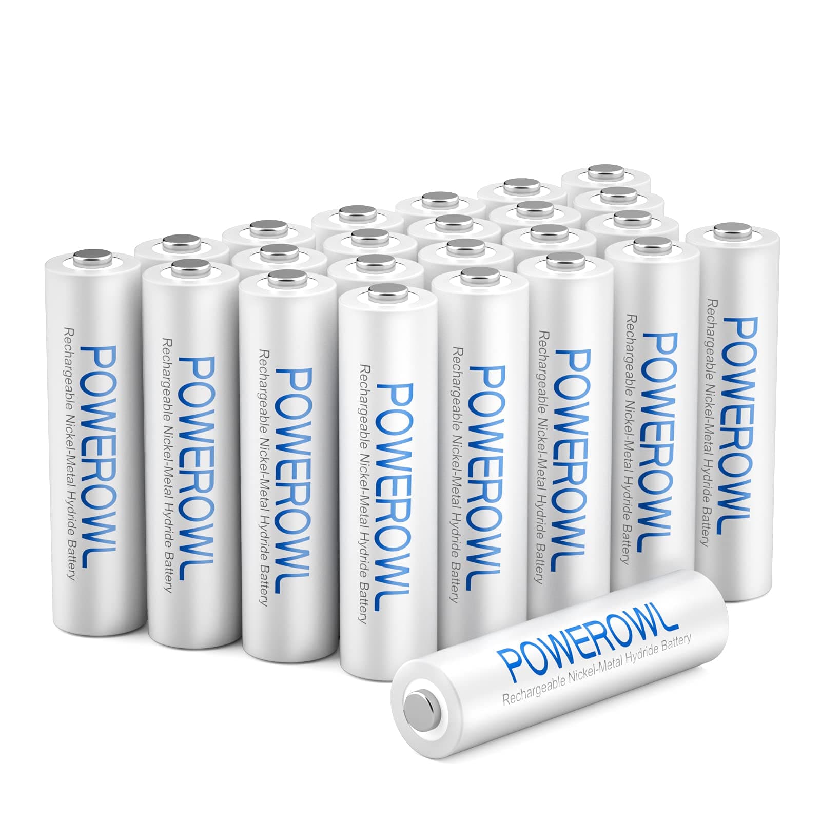 POWEROWL Rechargeable AAA Batteries, Large Capacity, Rechargeable AAA Batteries, 1000 mAh, 1.2 V, NiMH Batteries, Low Self Discharge, Pack of 24