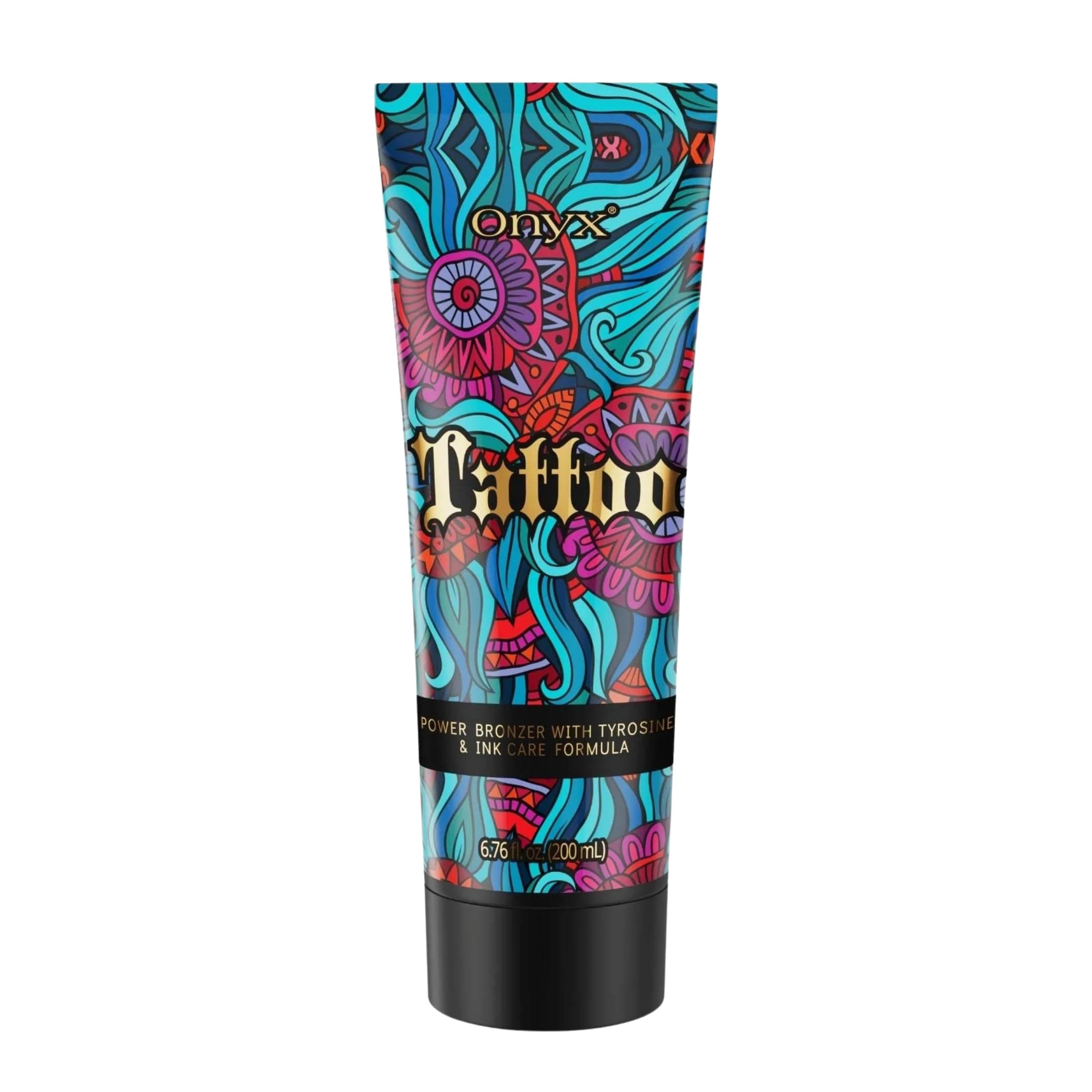Onyx Tattoo Tanning Bed Lotion with Fade Protection - Ink Care & Color Booster, Tattoo Moisturizer for Color Enhancement & Ink Care, Indoor Tanning Lotion for Men and Women with Fruit Extract