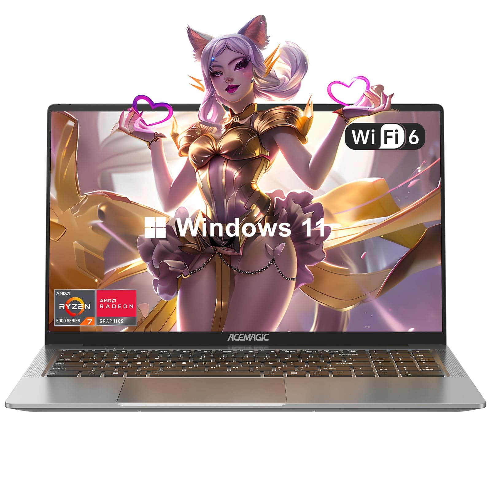 ACEMAGIC 2024 Laptop with Backlit Keyboard, 16.1-inch FHD Display Laptop with AMD Ryzen 7 5700U Processor(8C/16T), 16GB RAM 512GB ROM Laptop Computer, Support WiFi 6, 53Wh Battery