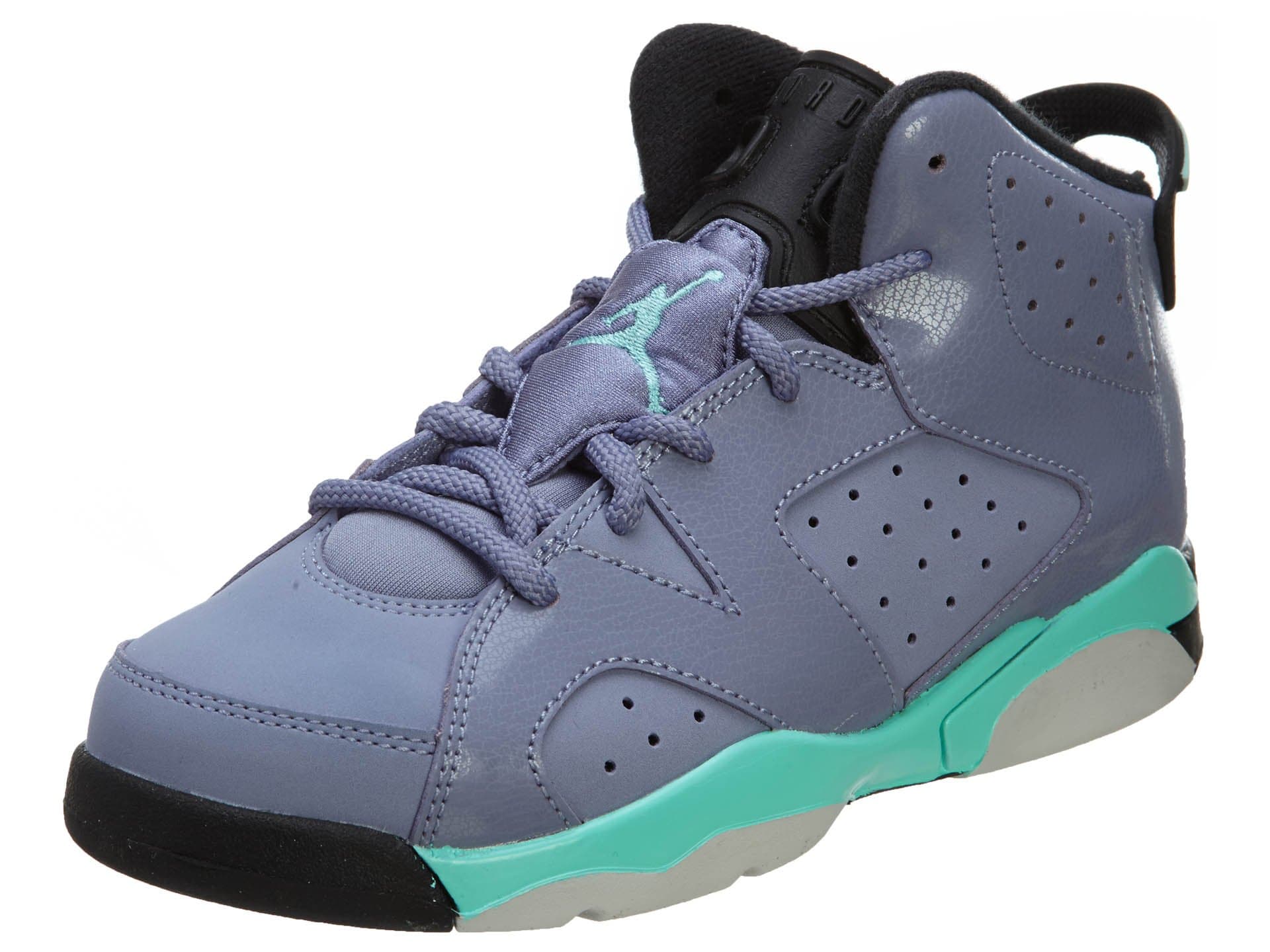 [543389-508] AIR Jordan 6 Retro (PS) PRE-School Shoes Iron Purple/Bleached Turq-Black