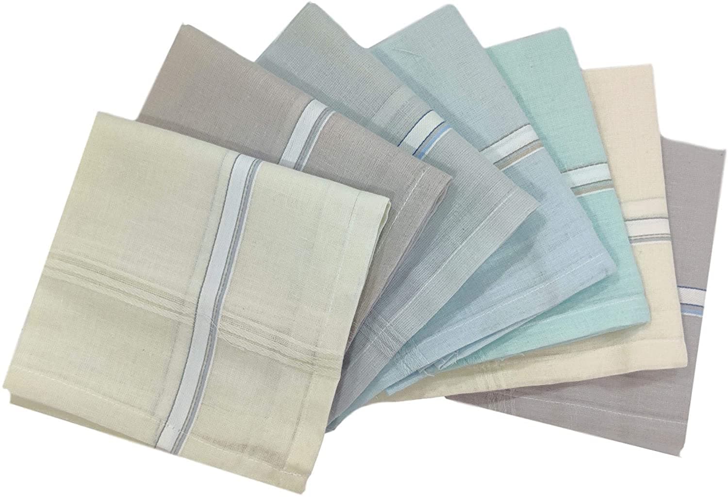 Kuber Industries Cotton Premium Collection Handkerchiefs for Men (Light Colour) - Set of 6