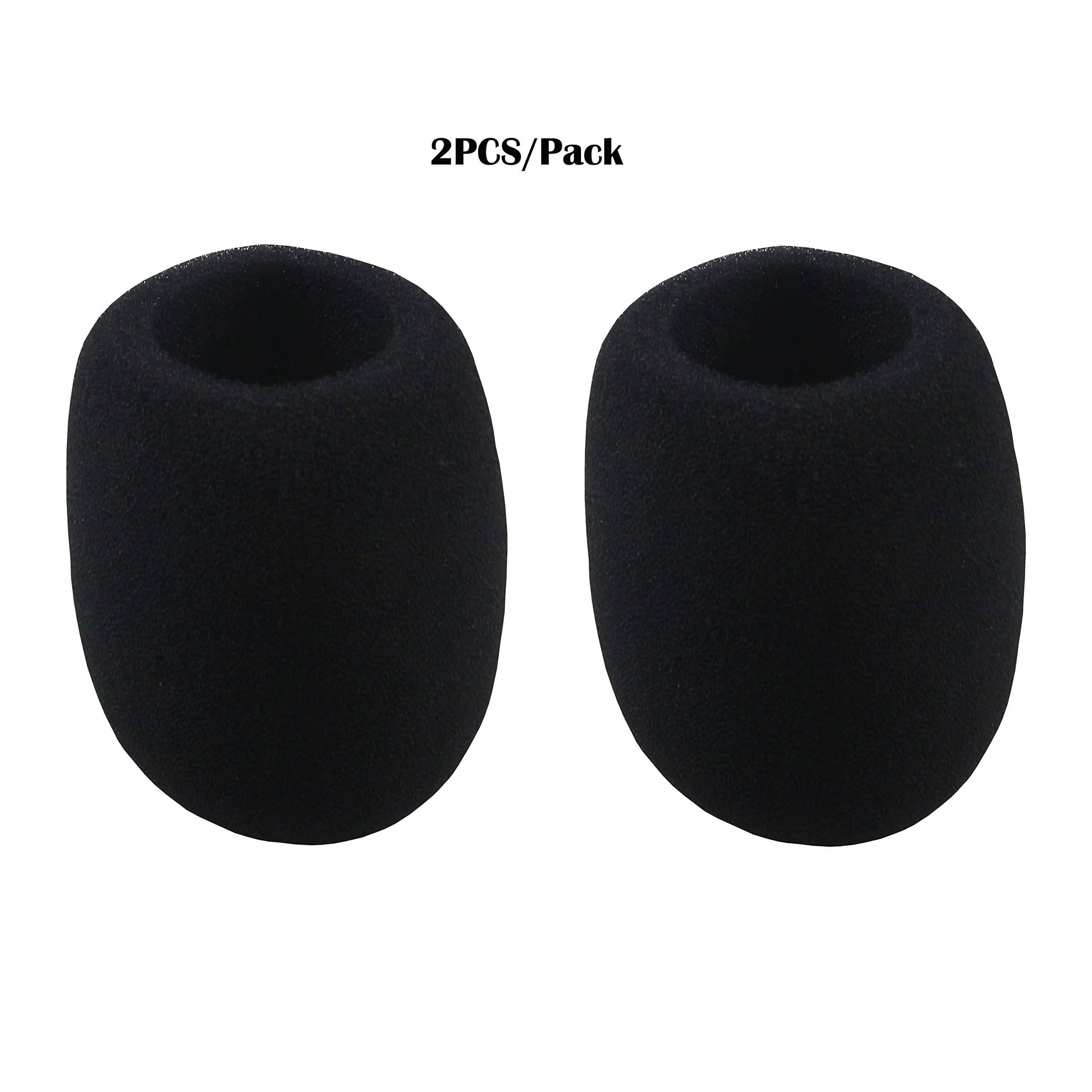 EZSTGadget 2 Pack Large Mic Microphone Windscreen Deluxe Soft Sponge Skin Foam Cover for MXL, Audio Technica, and Other Large Microphones Perfect POP Filter for Unwanted Recording Noises -Black Color