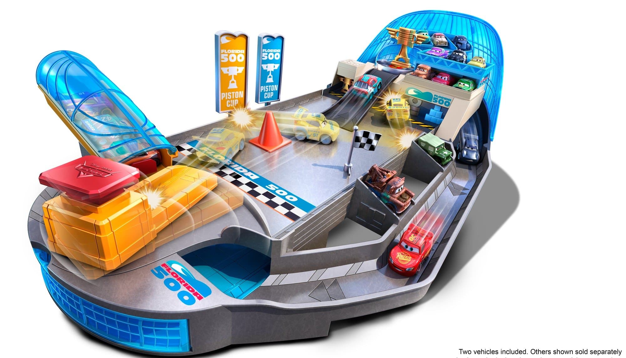 Disney Car Toys Mini Racers Rollin' Raceway Playset