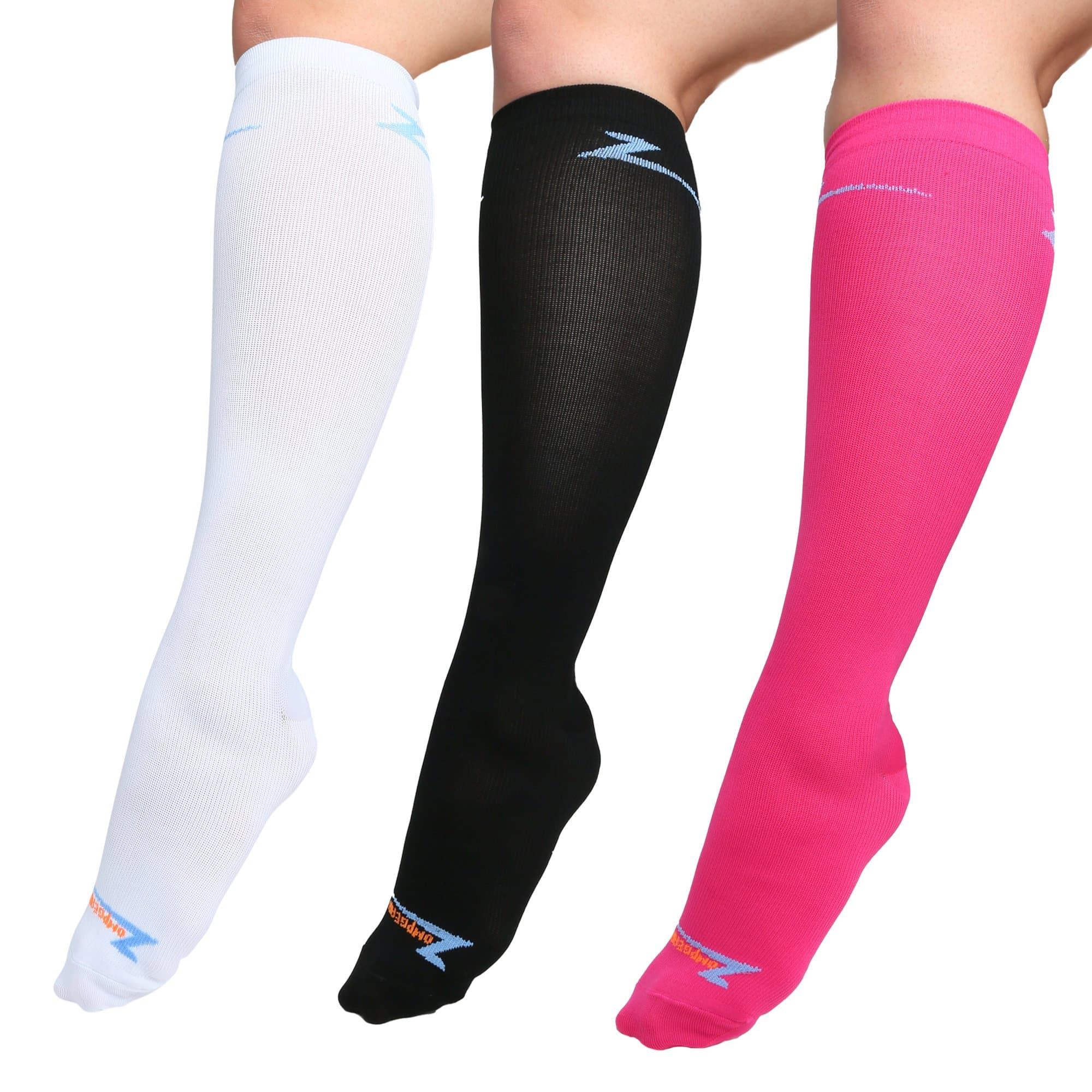Zompgear Compression Socks Bundle, 3 Pairs, Size S/M. Fits Women Size 5.5-8.5, Men Size 5-9.