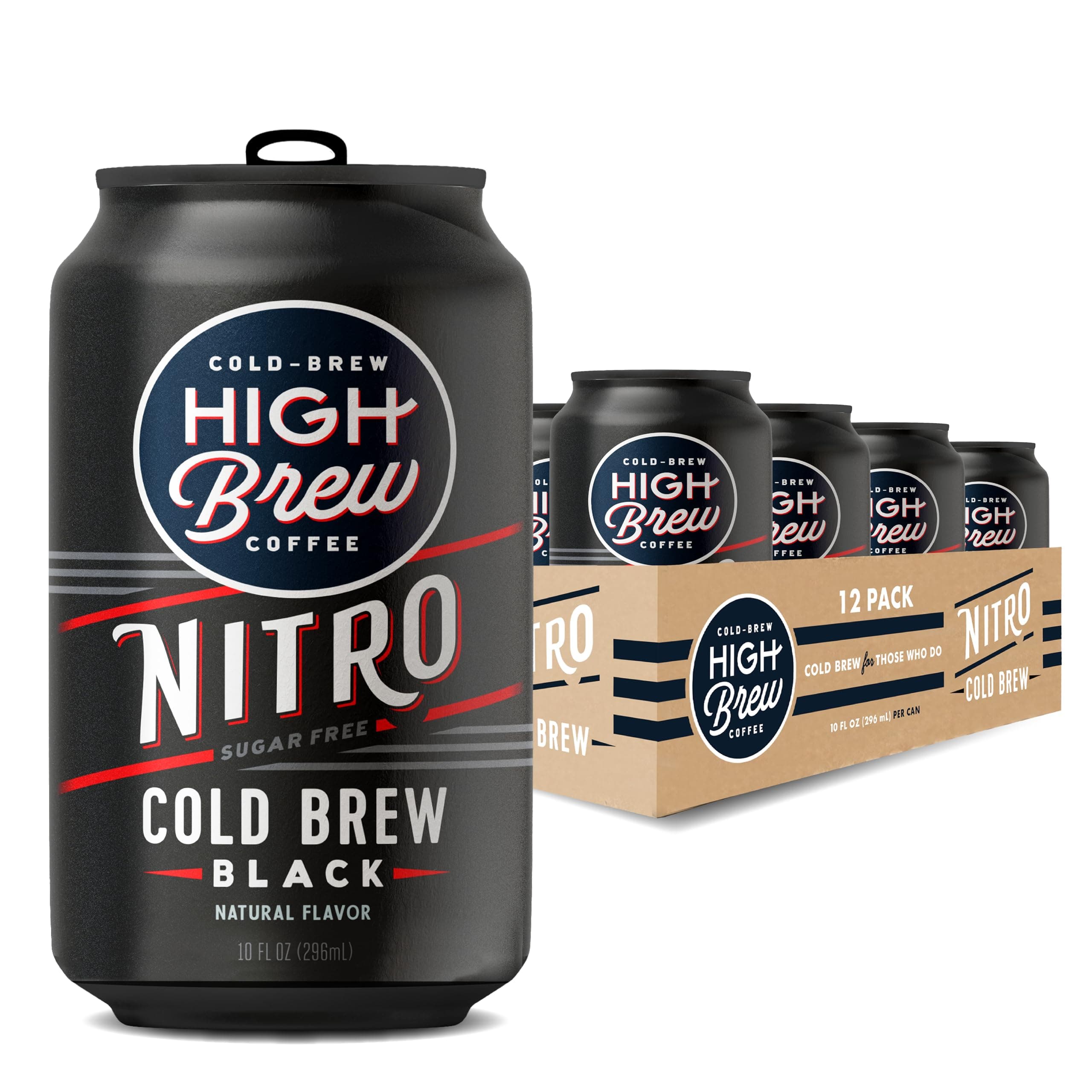Nitro Black, Cold Brew Coffee, Sugar Free, Dairy Free, 10 Fl Oz, Ready-To-Drink (Pack of 12)