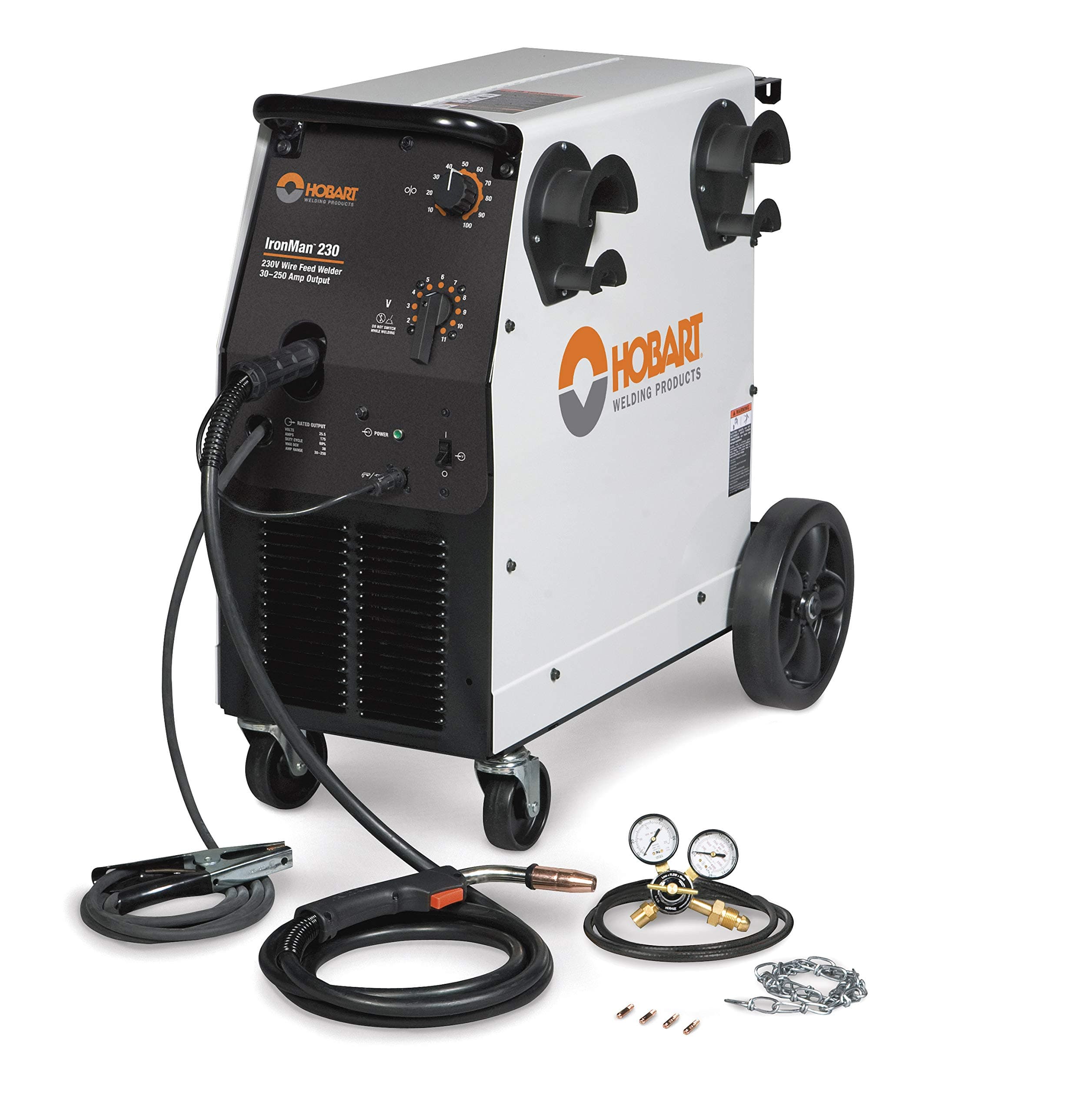 500536 Ironman 230 MIG Welder With Wheel Kit & Cylinder Rack