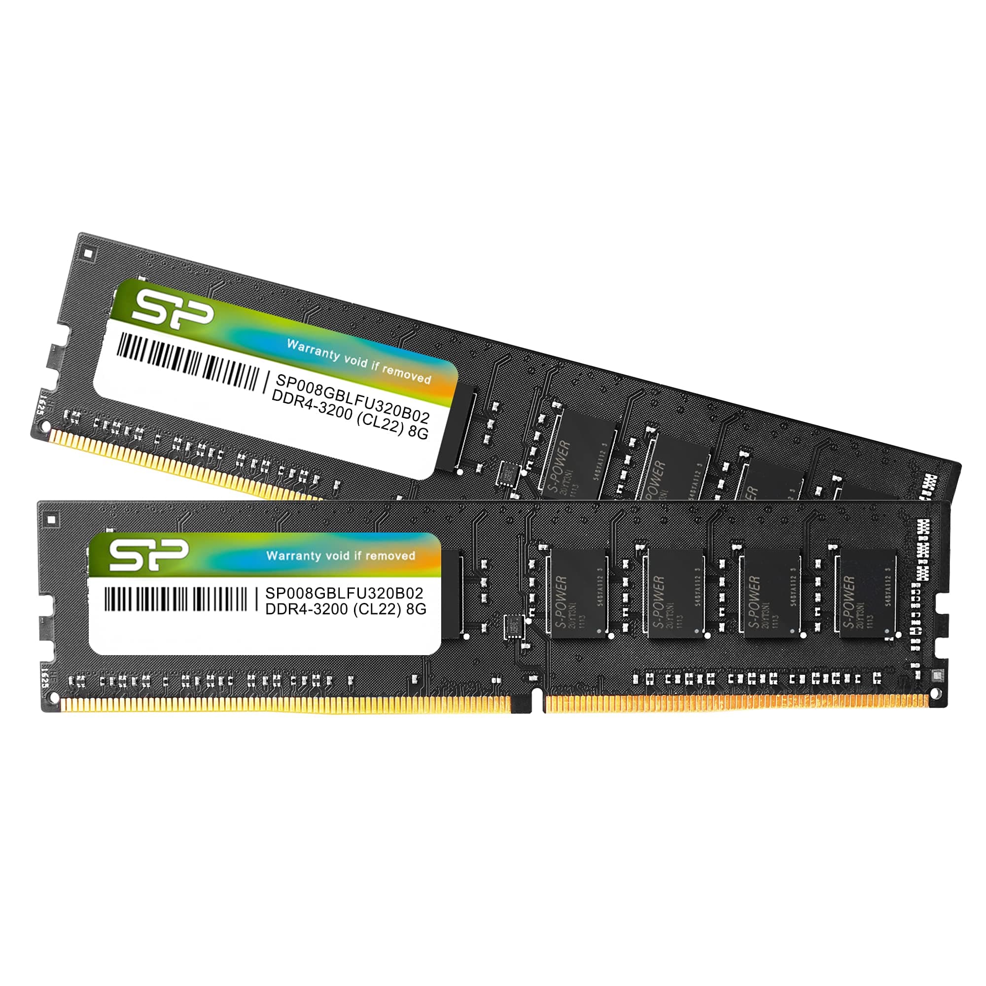 Silicon Power DDR4 16GB Kit (2x8GB) 3200MHz (PC4-25600) CL22 UDIMM 288-Pin Desktop Computer Memory SP016GBLFU320B22