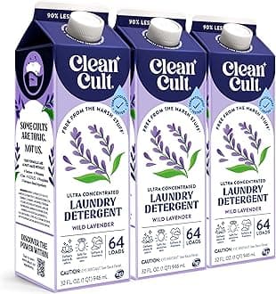 Ultra Concentrated Liquid Laundry Detergent Soap, 192 loads (96 oz), Long Lasting Scent, 90% Less Plastic, No Harsh Chemicals, Wild Lavender, Defeats Stains & Odors, HE/Standard Compatible