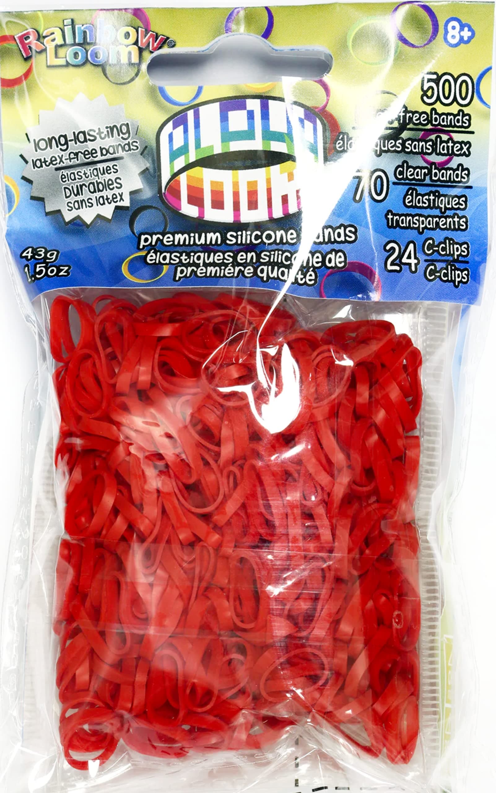 Rainbow Looms 494 B0228 EA Alpha Bands-Red (500 x Bag)