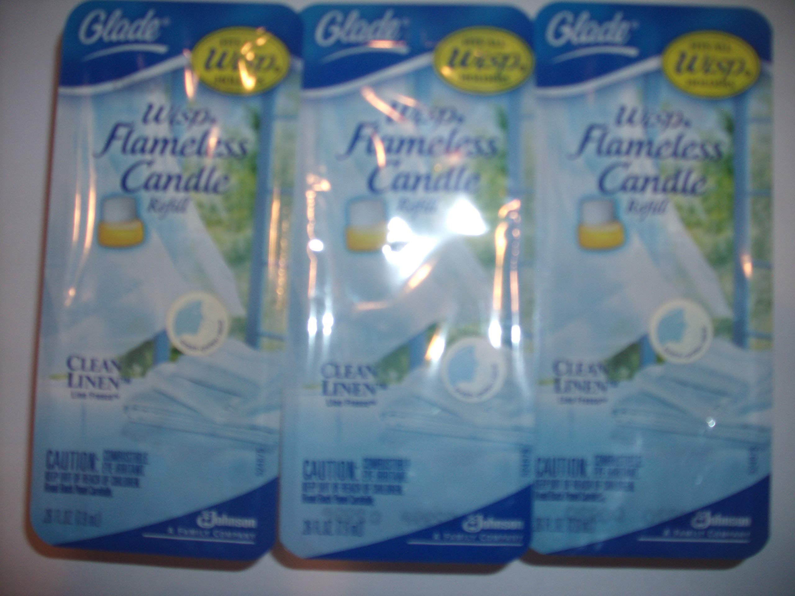Glade Wisp Scented Oil Refill, Clean Linen [THREE PACK]