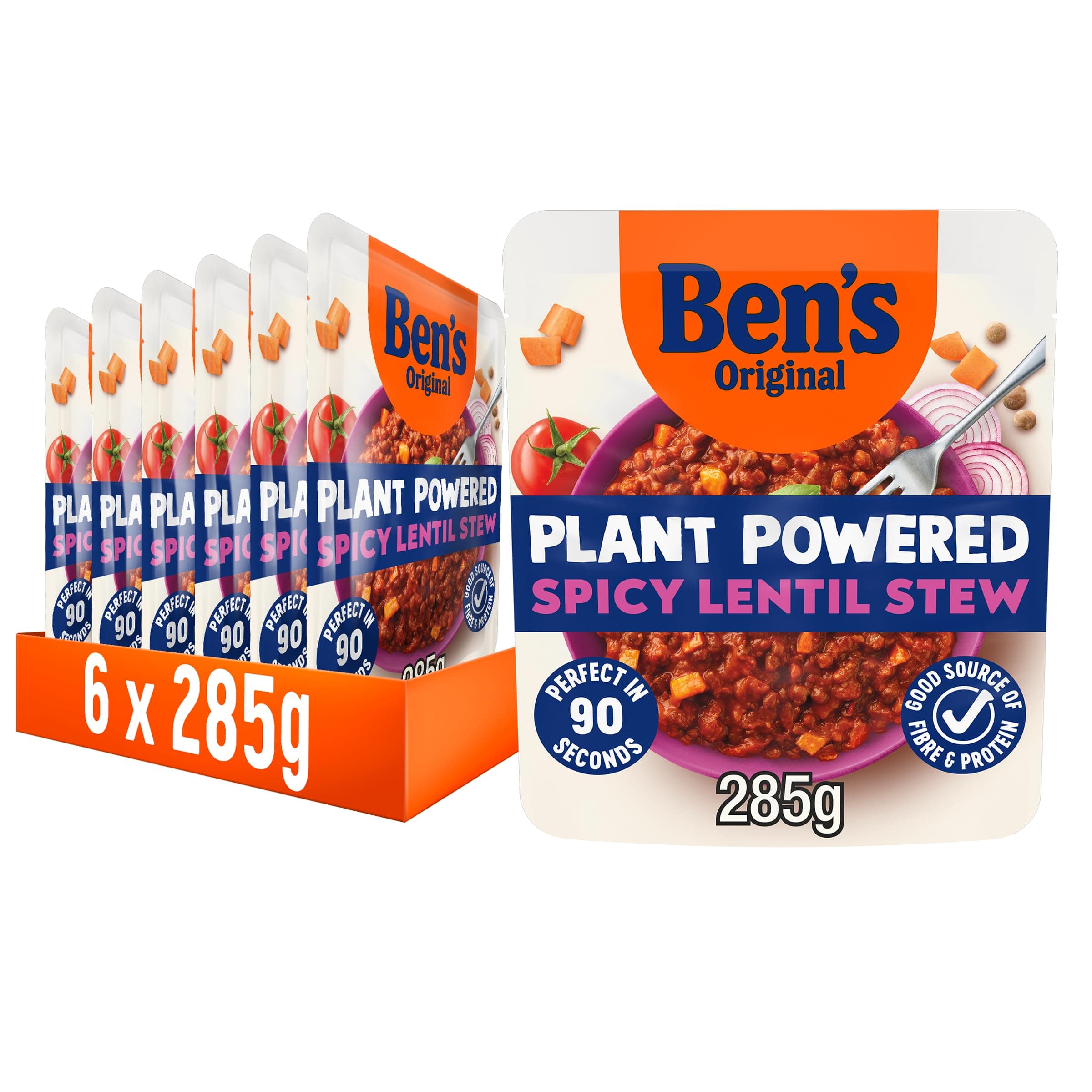 Ben’s Original Plant Powered Spicy Lentil Stew, Bulk Multipack 6 x 285 g pouches