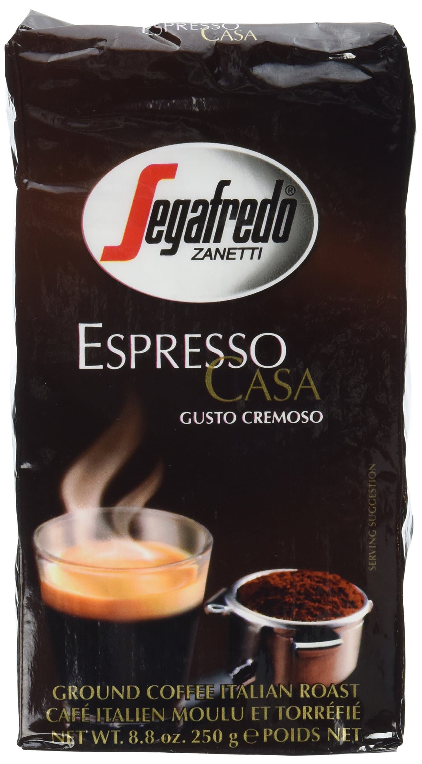 Segafredo Espresso Casa Ground Coffee 8.8oz (250 grams) (Pack of 2) by Segafredo