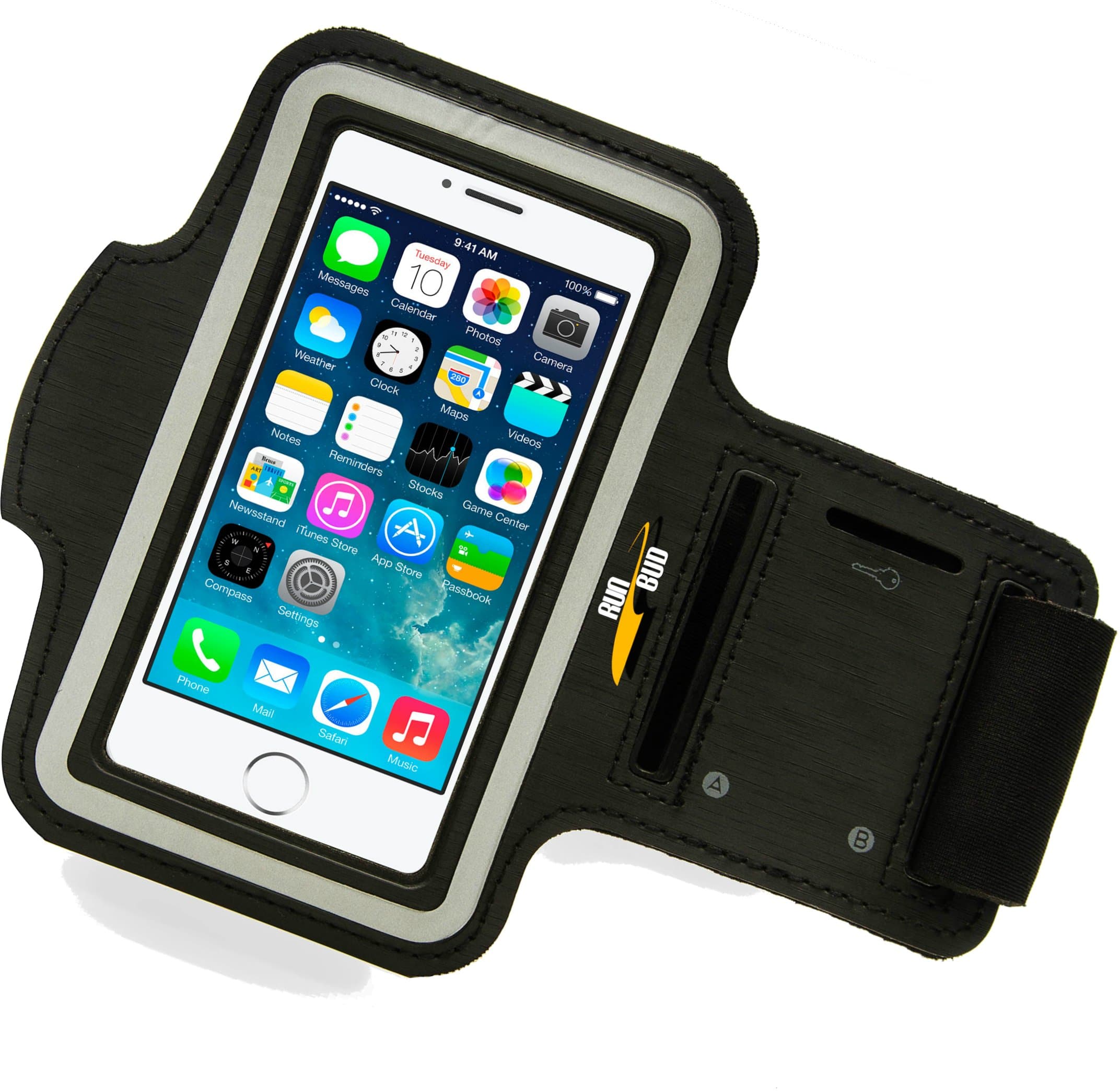 iPhone 5 Armband Fits 5s, 5c and iPod Touch 5 | Sports Band for Running, Jogging, Walking and Gym Workouts | Fits Apple iPhone 5 Cell Phone | 1" Pocket to Hold Key Or Cash