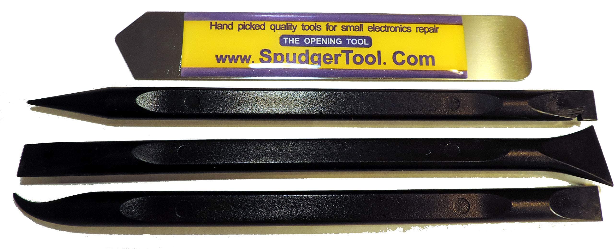 Set of 4 e Pry Tools Metal and Non-Mar Nylon Spudger Pry Bar Open Repair Tools/Probes for iPhone, Smartphone, Laptop, and Electronic Cases