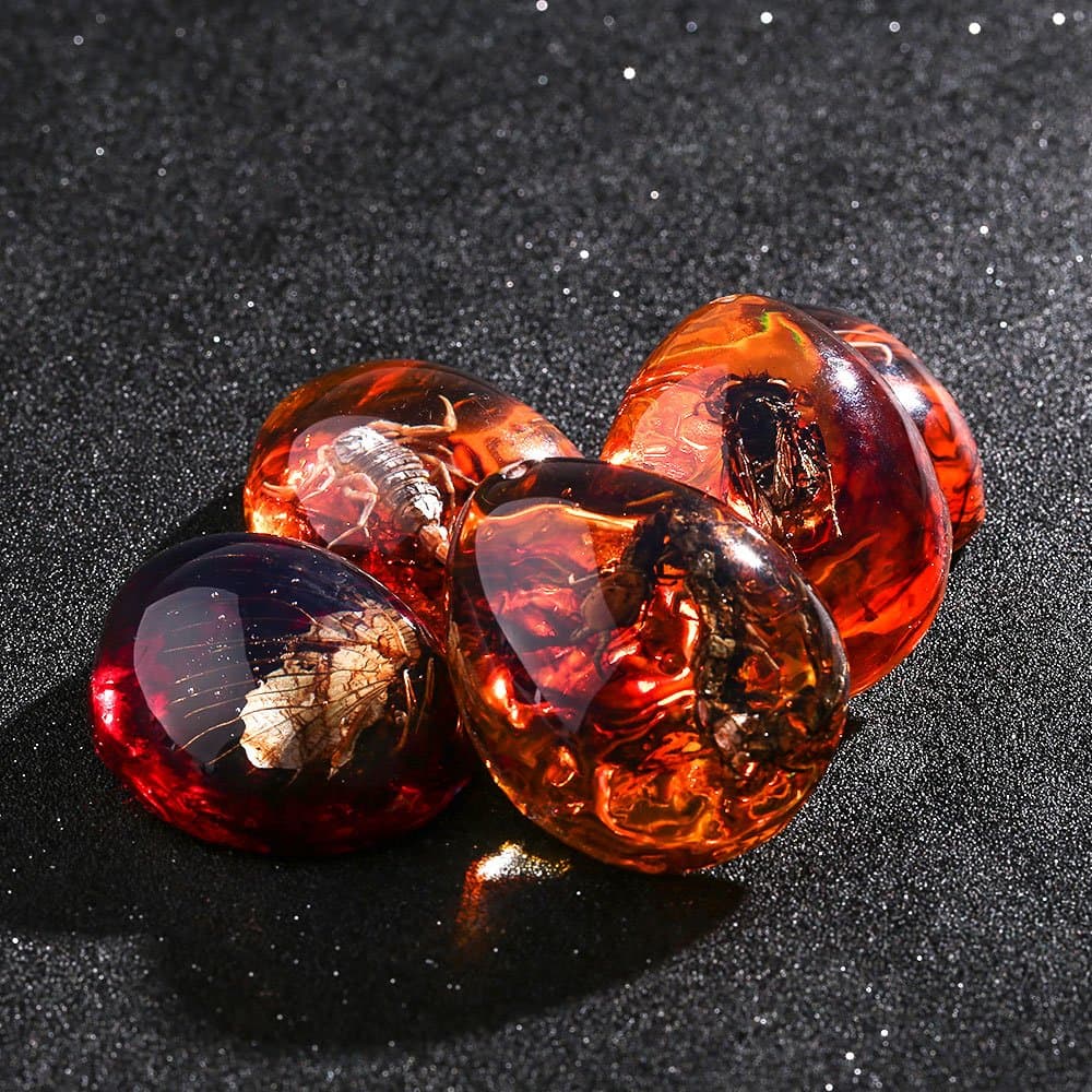 Springdoit 10 handmade products pendant amber insect specimen, craft resin (10 butterflies)