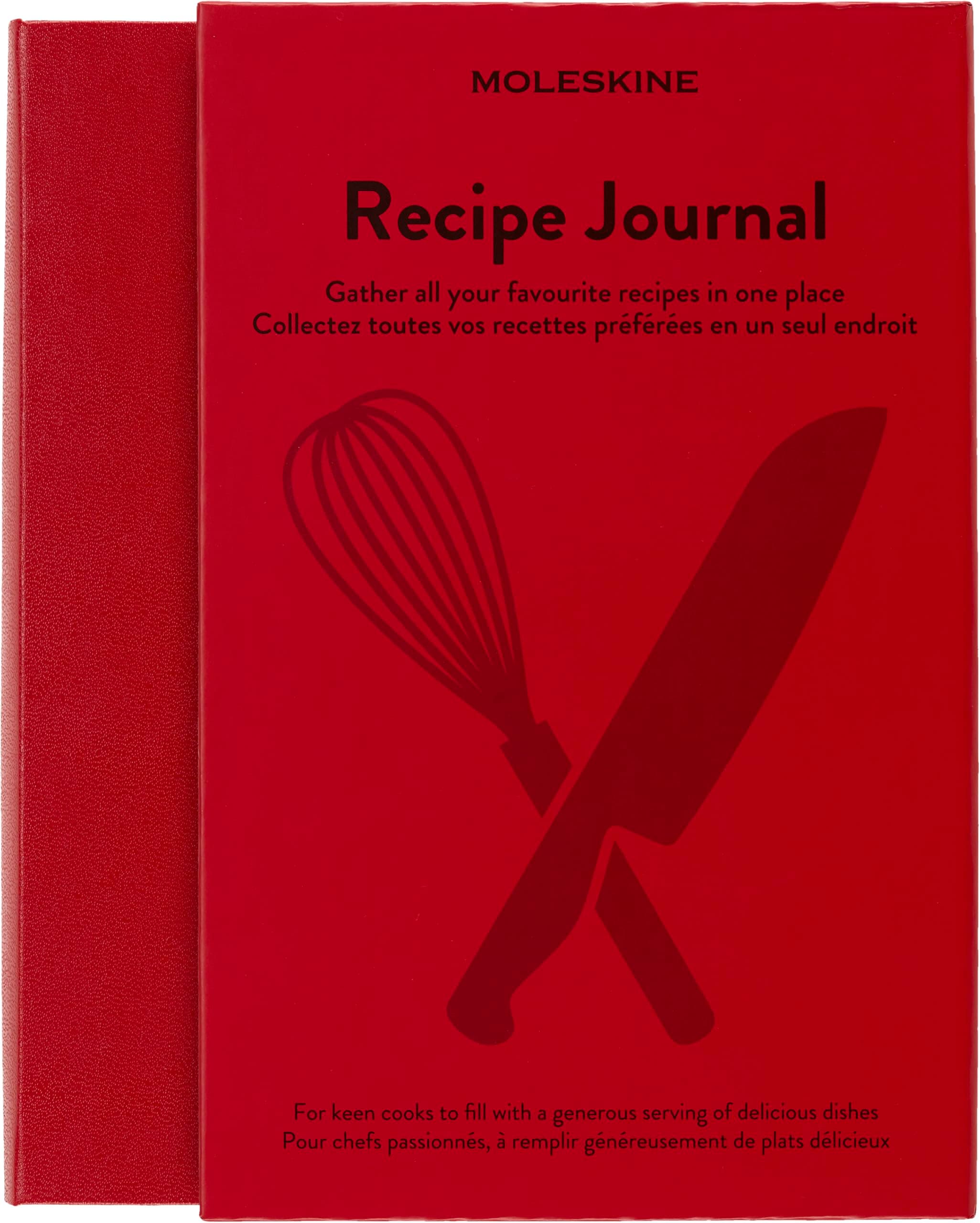 Passion Journal, Recipe, Hard Cover, Large (5" x 8.25") Scarlet Red, 400 Pages