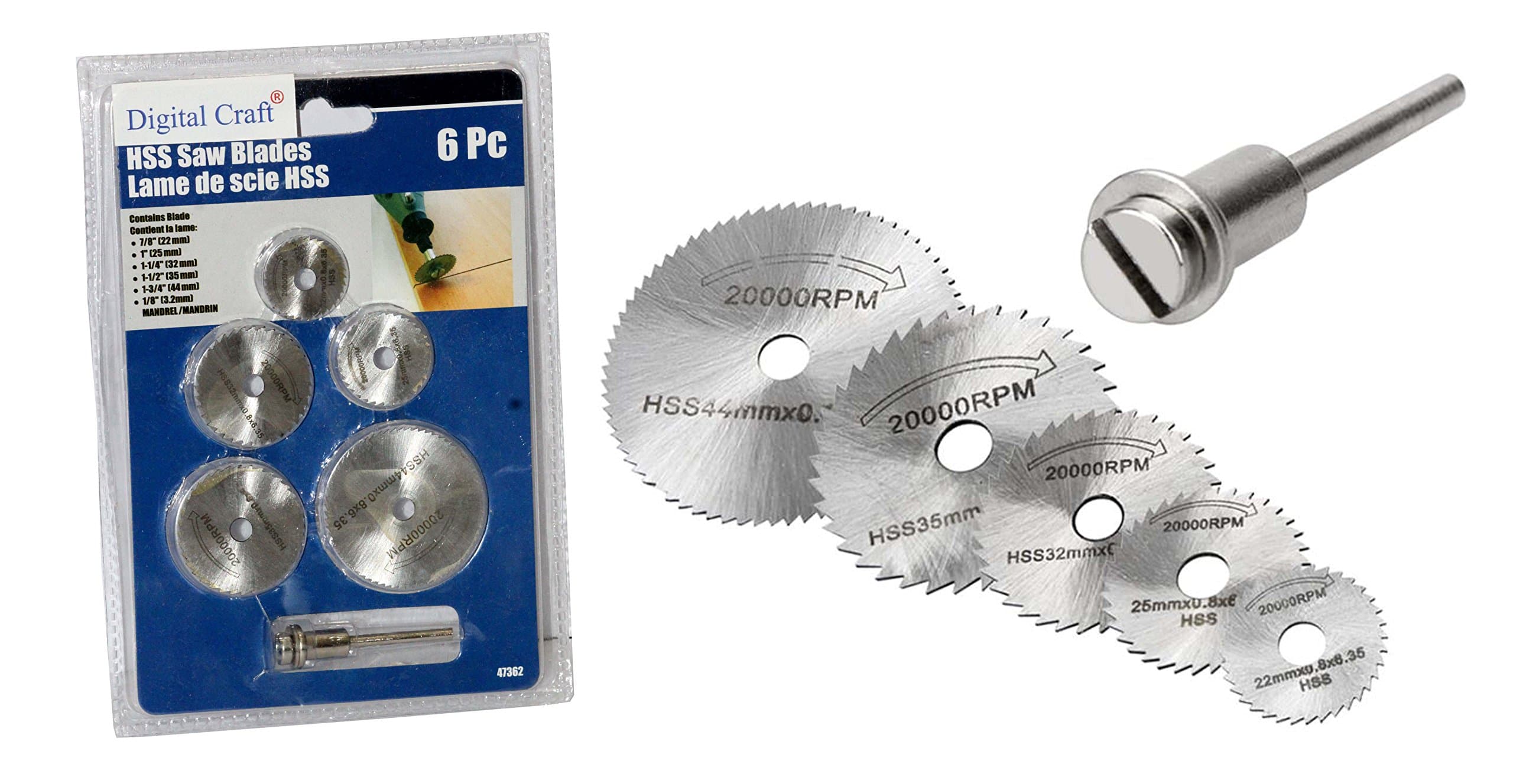 6Pc Hss Circular Saw Blade Set for Metal and Dremel Rotary for Wood Aluminum Cutting Rotary Tool