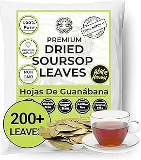 Akshit - Whole Dried Graviola Soursop Leaves, 200+ Leaves, Hoja De Guanabana, Loose Leaf Tea, Non GMO, No Additives.