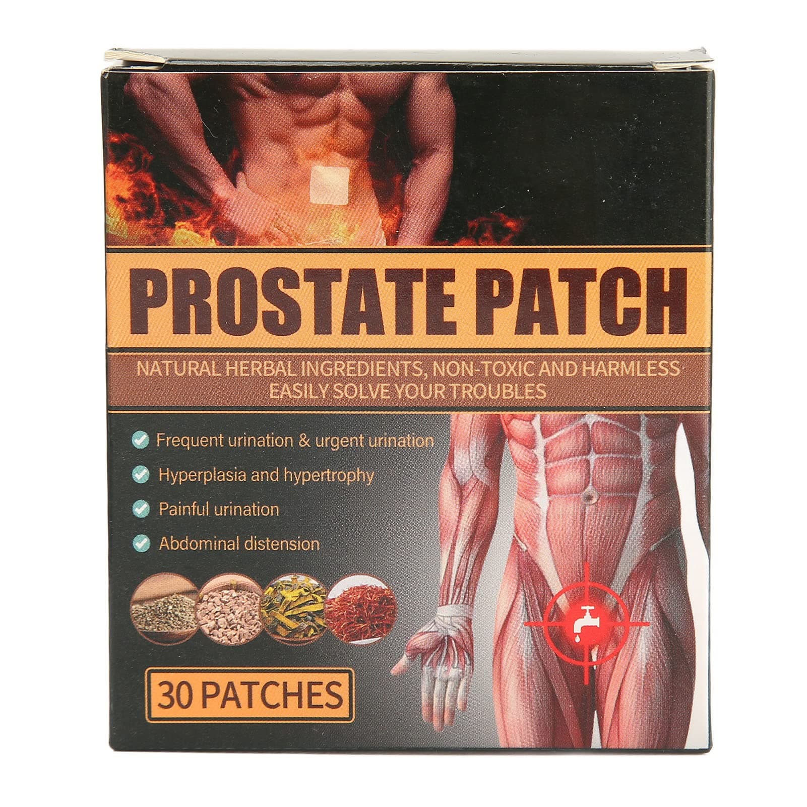 Supwell Prostate Care Patches, 30Pcs Discomfort Relieving Male Prostate Health Treatment Navel Patch Bladder Patches for Prostate Health Promote Navel Urination