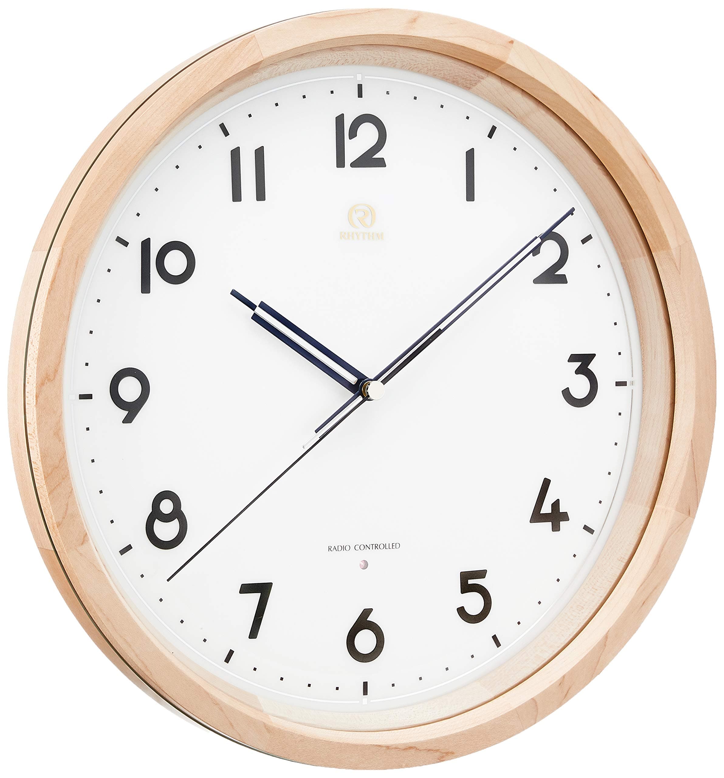 Rhythm Watch Industrial (Rhythm) Radio Clock, High Grade Clock, PISTA-M3, Wood Frame, Continuous Second Hand, Green Compliant with Purchasing Law 8MY541HG06