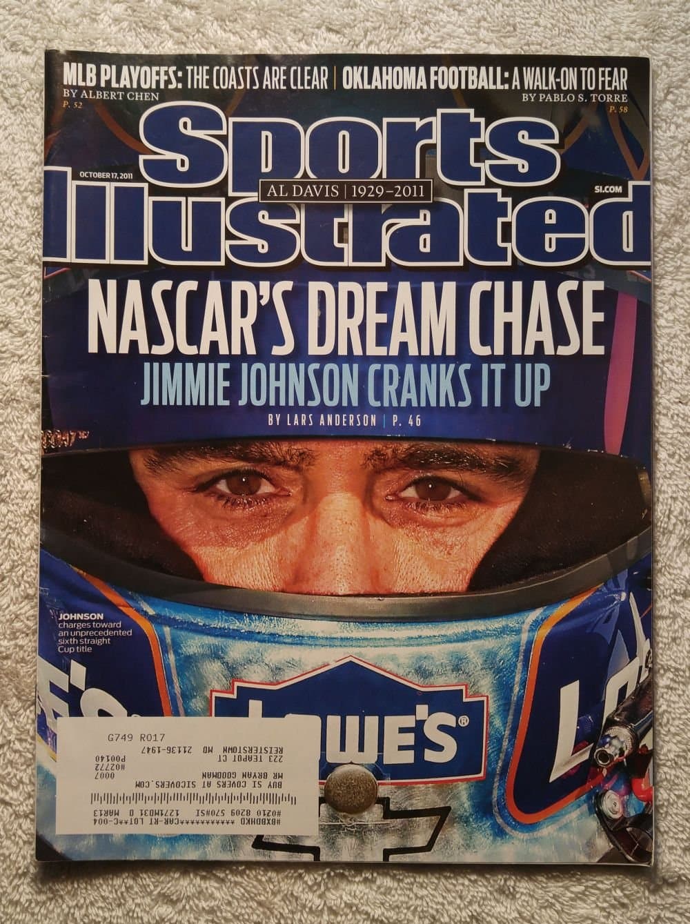 NASCAR's Dream Chase - Jimmie Johnson Cranks It Up - Sports Illustrated - October 17, 2011 - Auto Racing - SI