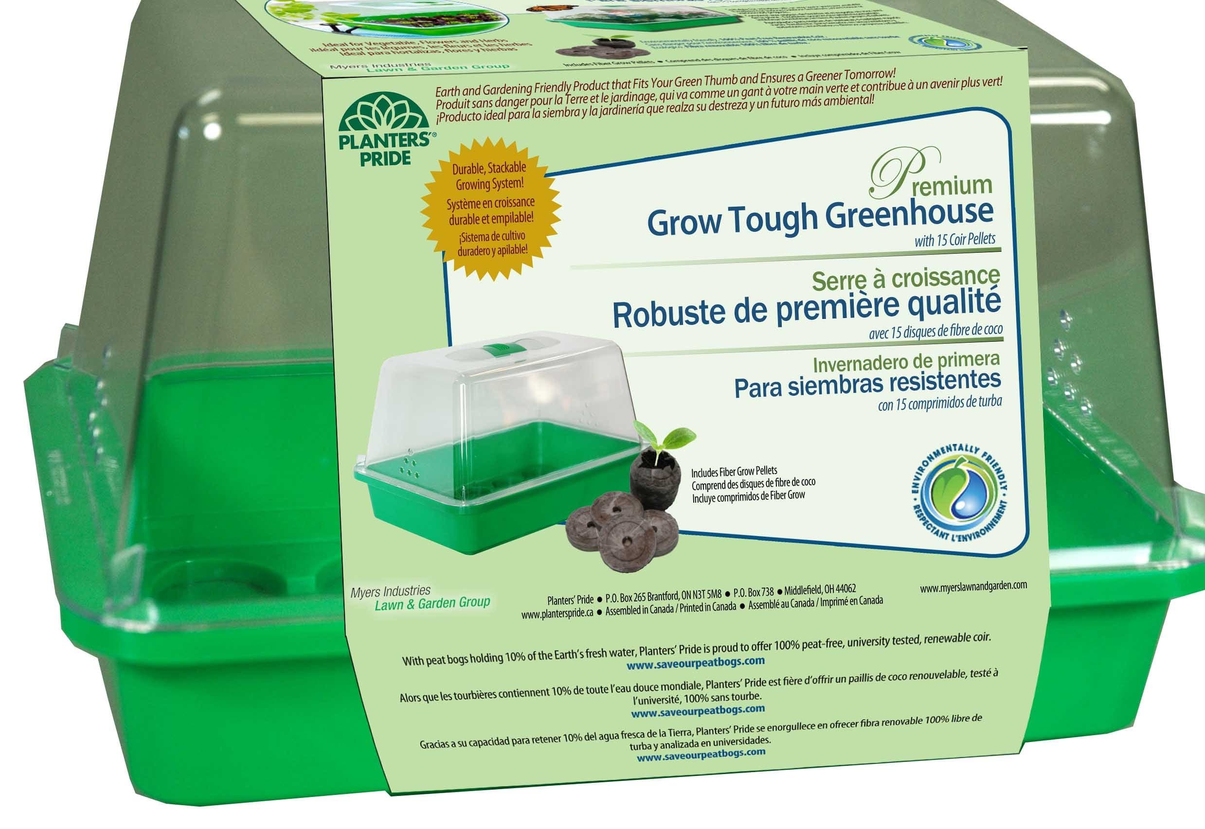 PLANTERS' PRIDE 15-Pellet Grow Tough Greenhouse with Pellets, Jungle Green