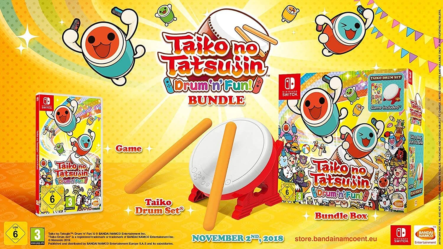 BANDAI NAMCO Entertainment Taiko No Tatsujin: Drum 'n' Fun! Bundle - Nintendo Switch