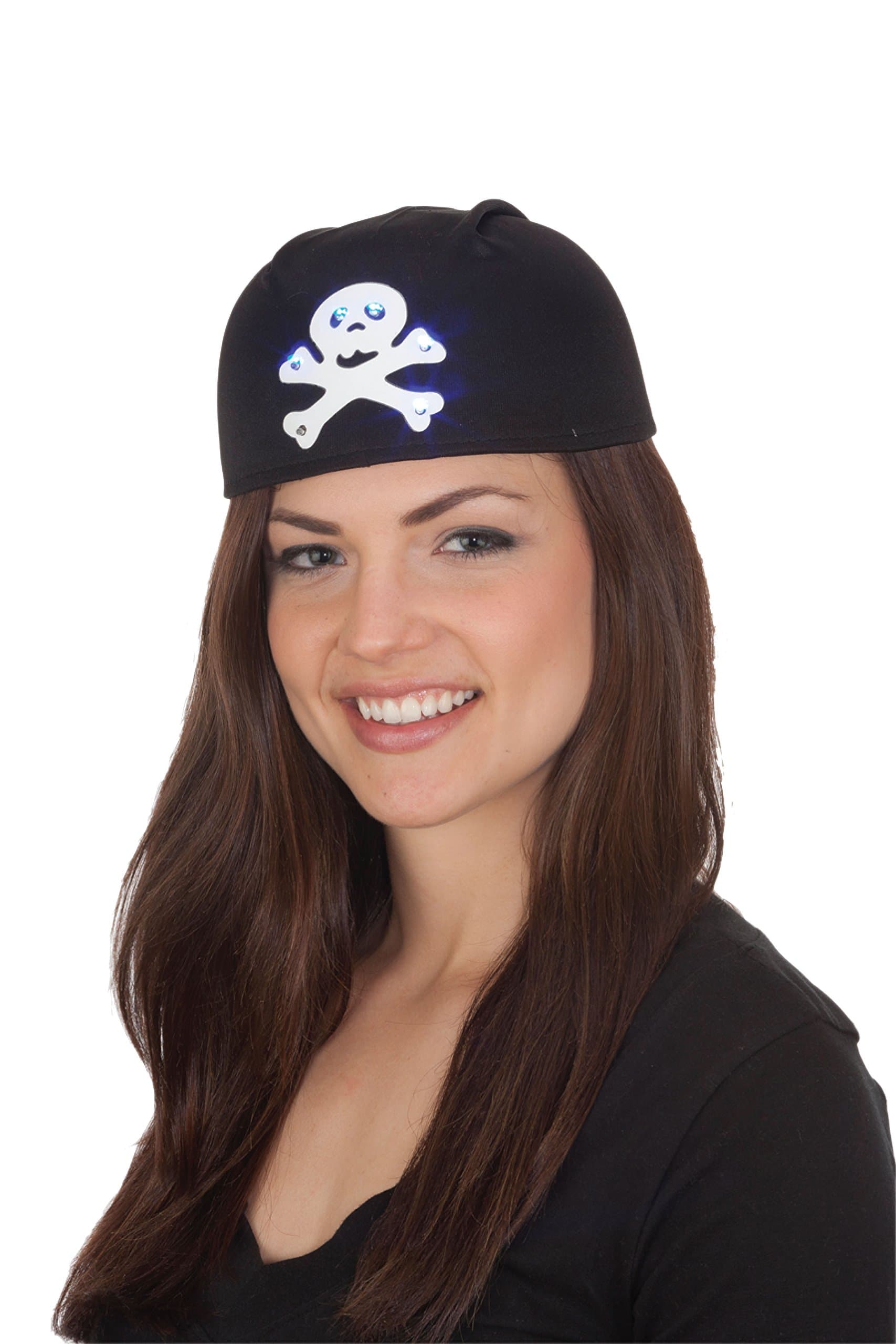 jAcJacobson Hat Company Men's Light-Up Skull Cap, Black, Adult